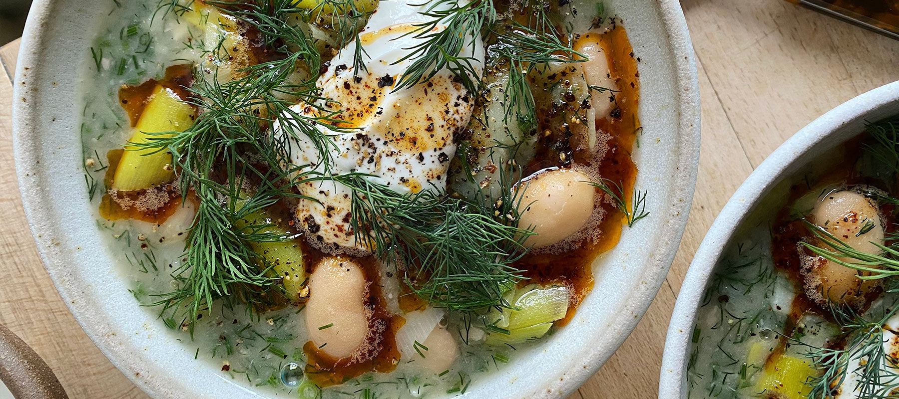 Comfort Food: Leek and Butterbean Soup With Chilli Butter