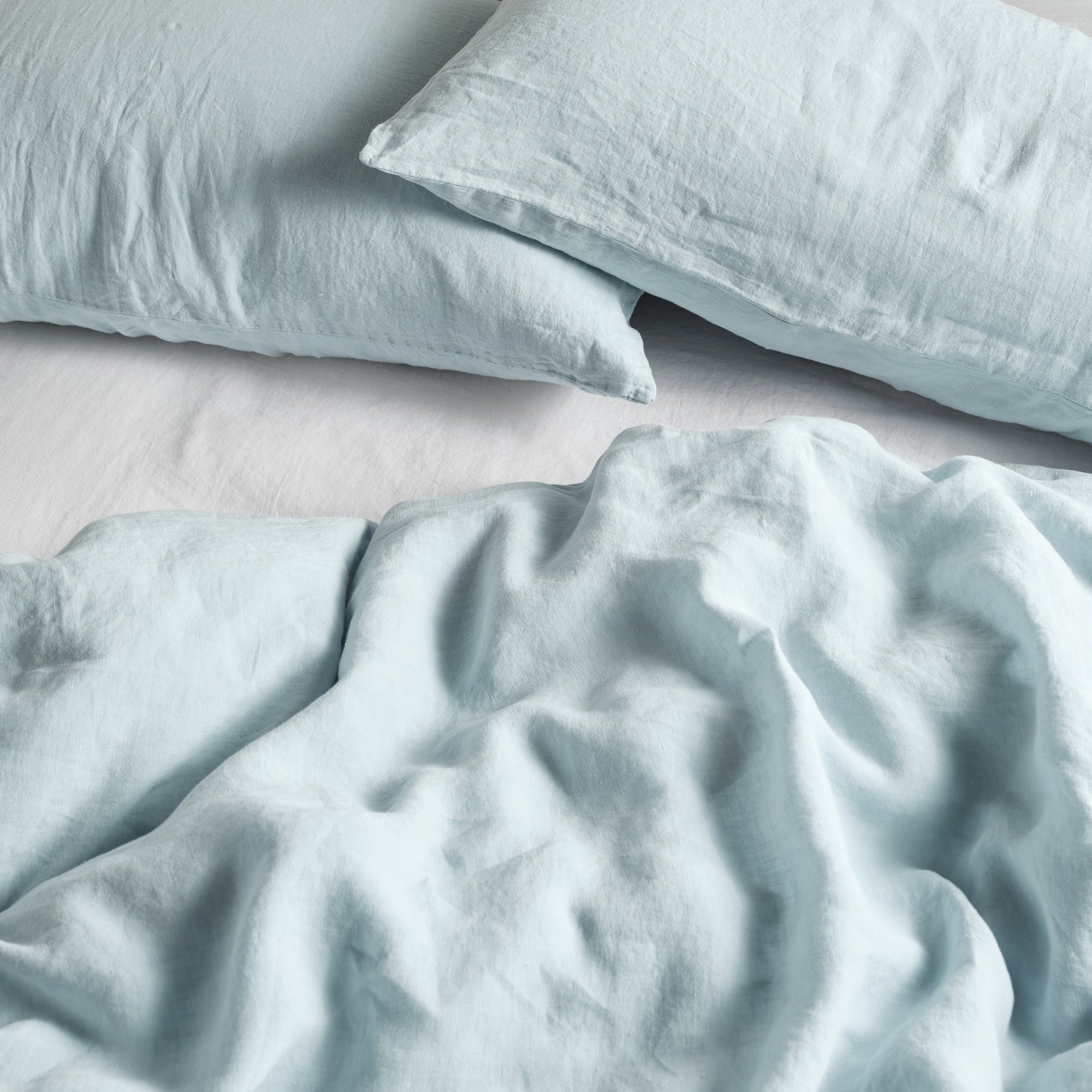 Sky Blue Linen Bedding