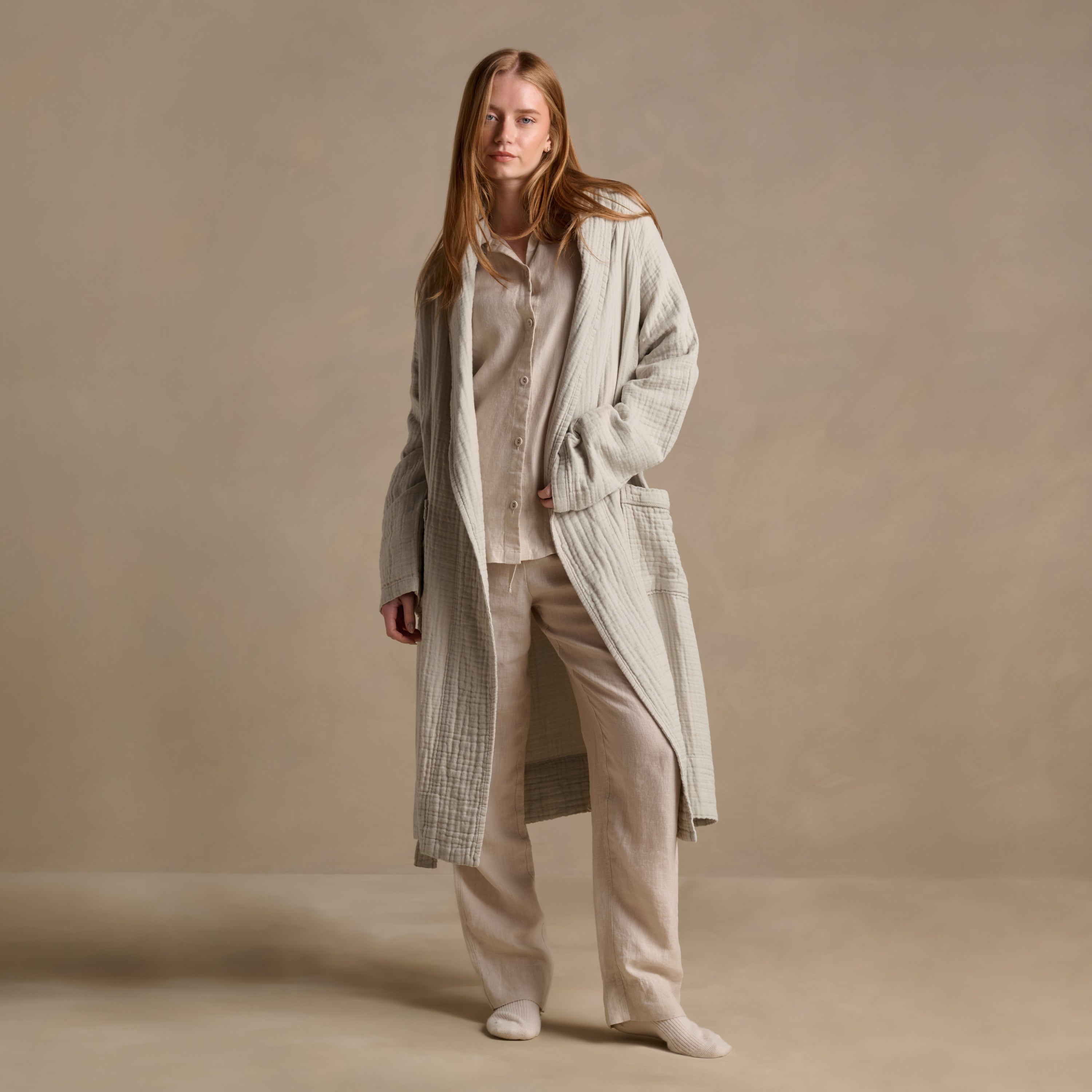The Dream Cotton Robe - Clay