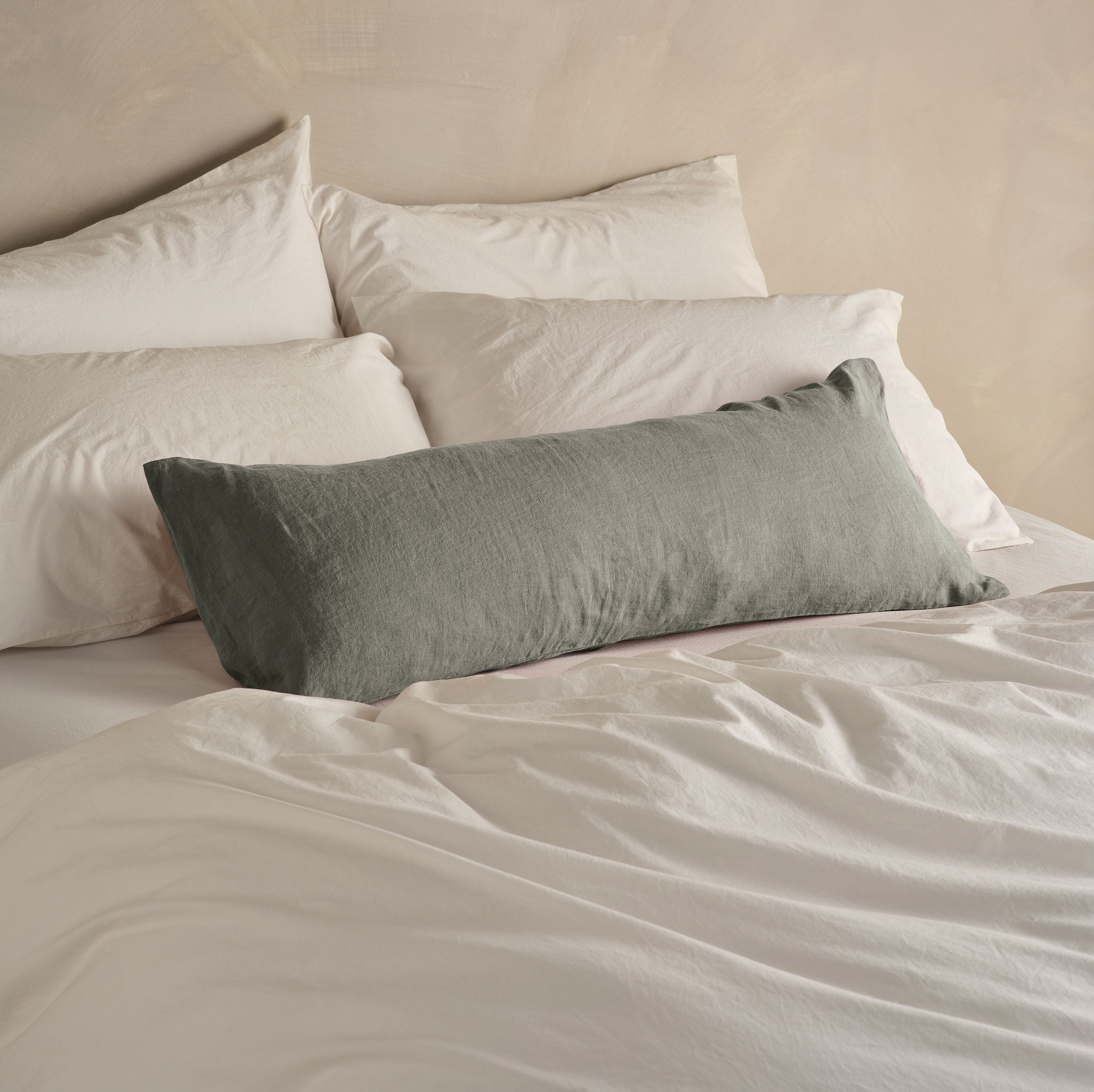 The Long Linen Pillowcase - Moss