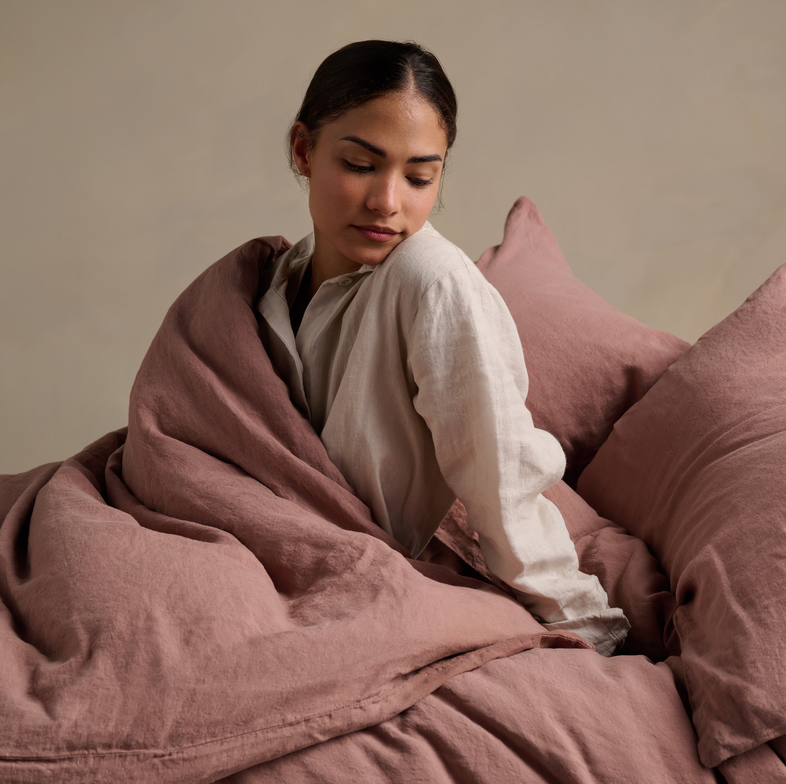 Linen Duvet Cover - Rust