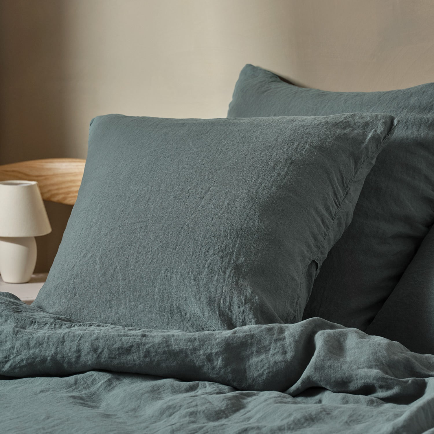 Linen Square Pillowcase Pair - Sea