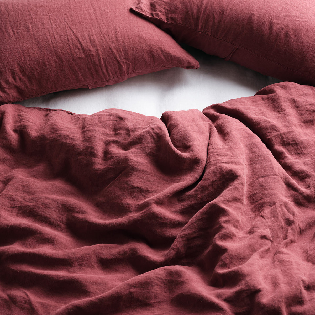 Linen Duvet Cover in Wine by Bedfolk