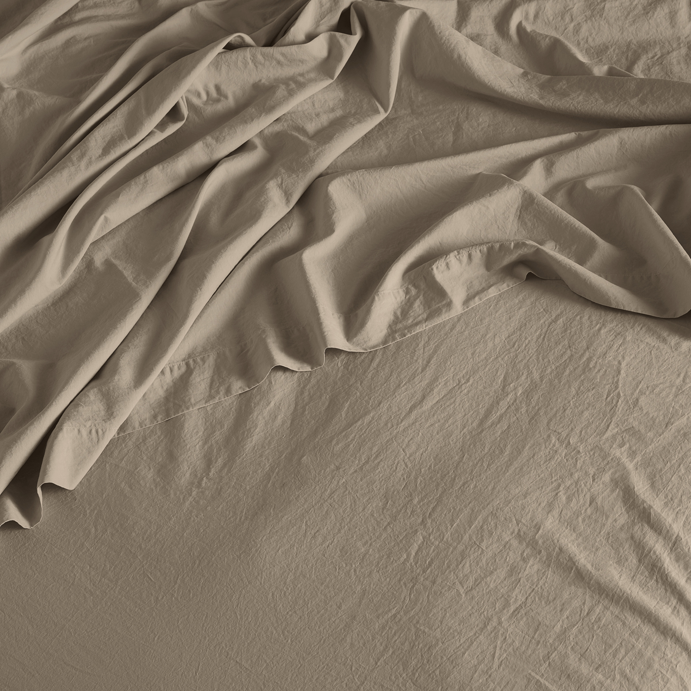 Relaxed Cotton Flat Sheet - Latte