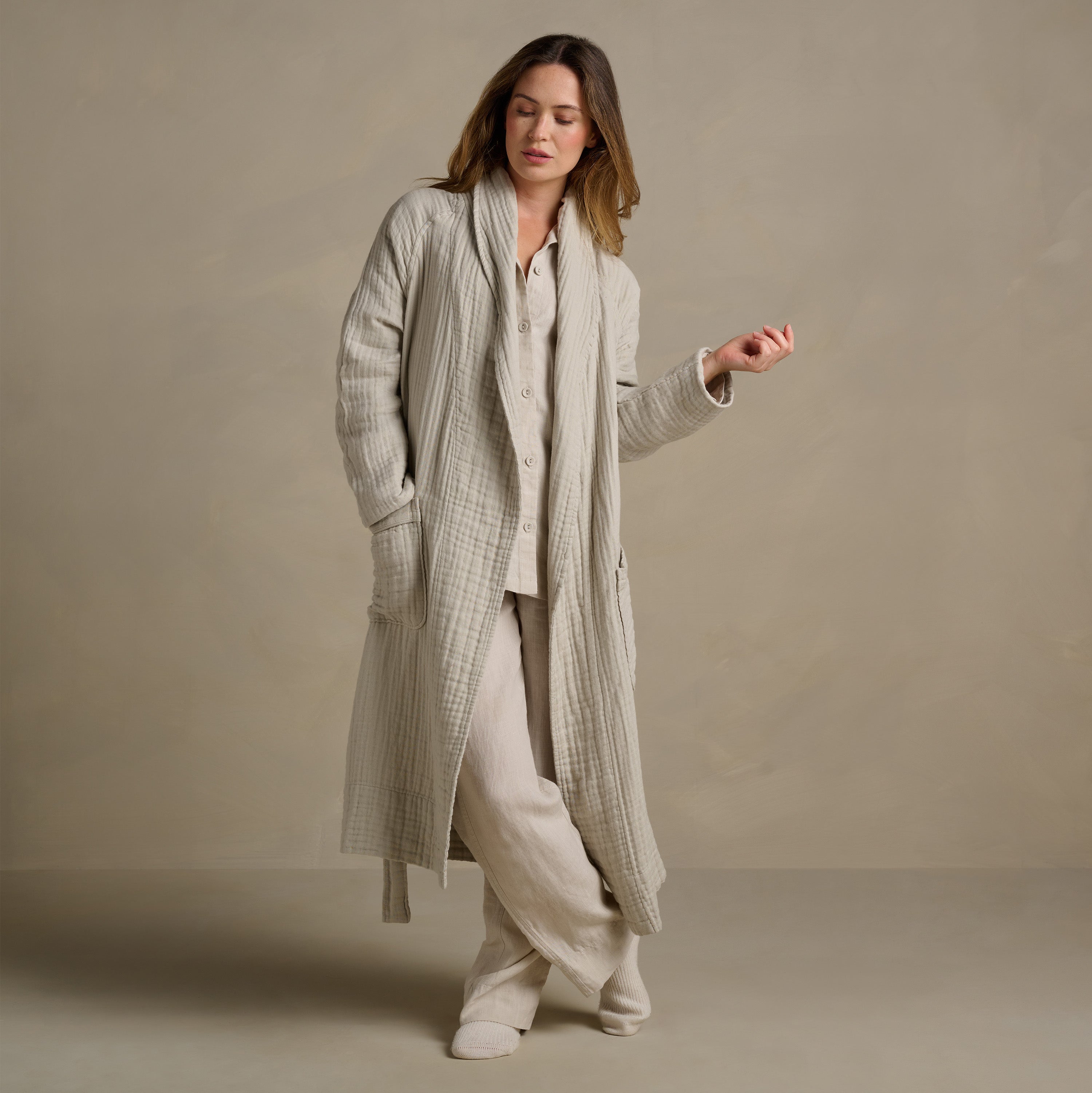 The Dream Cotton Robe - Clay