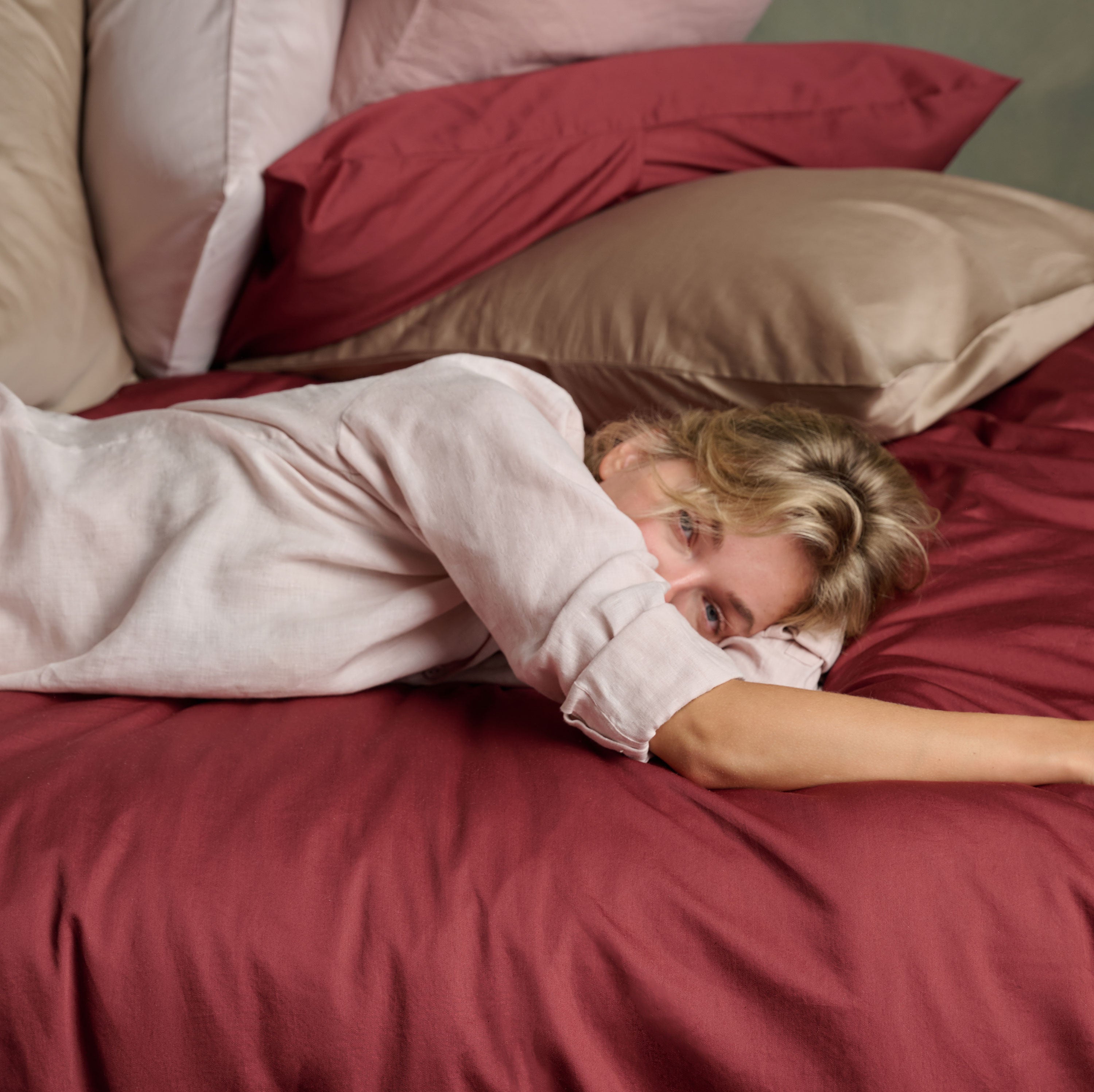 Luxe Cotton Duvet Cover - Wine