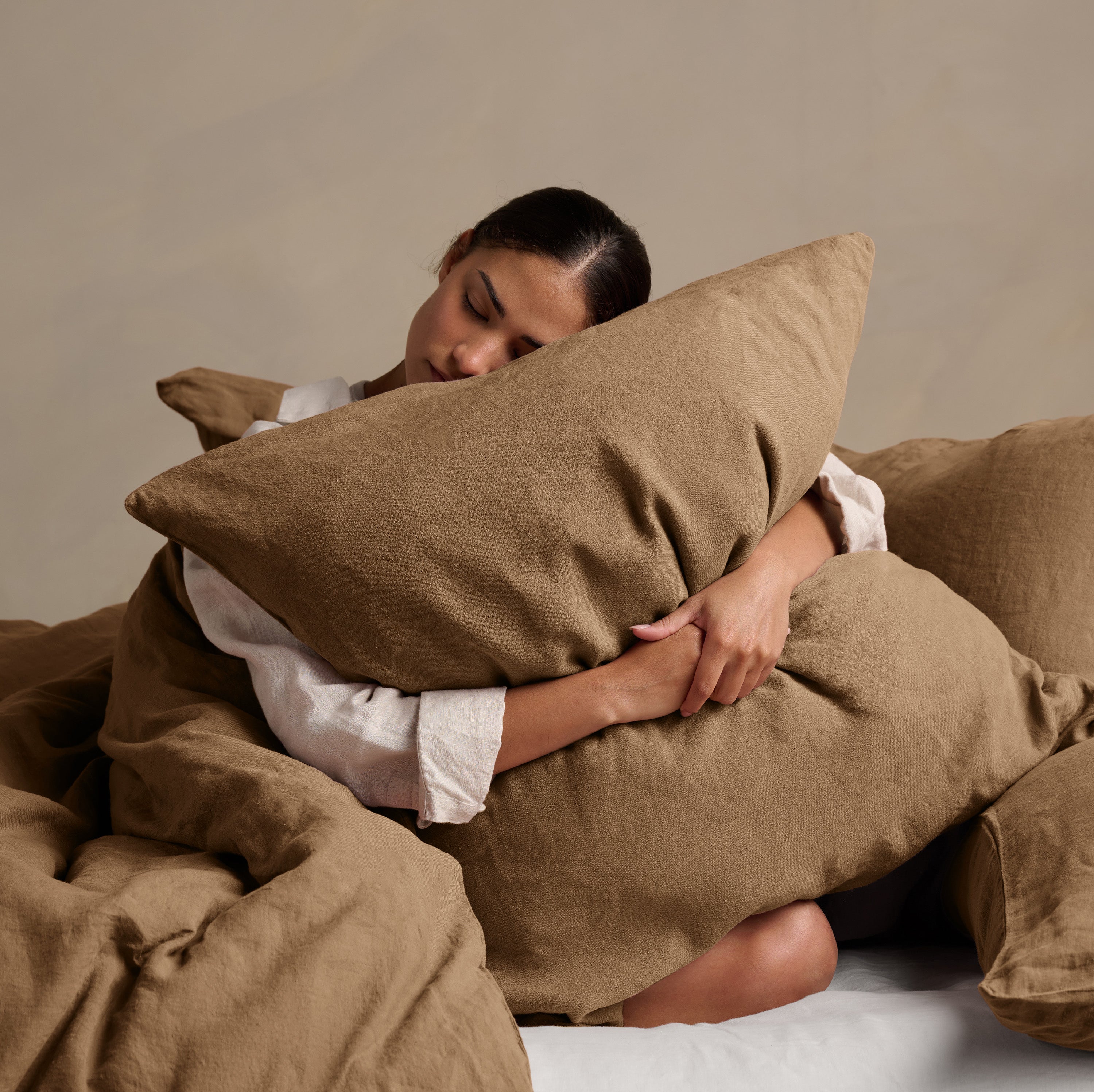 Linen Square Pillowcase Pair - Cinnamon