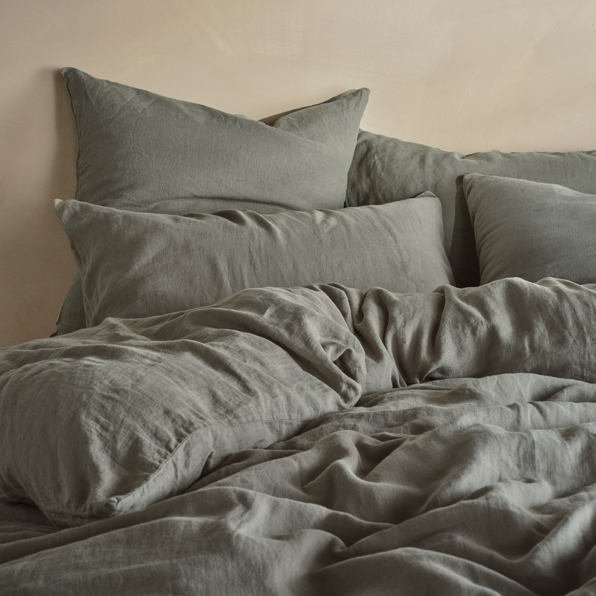 Linen Duvet Cover - Moss