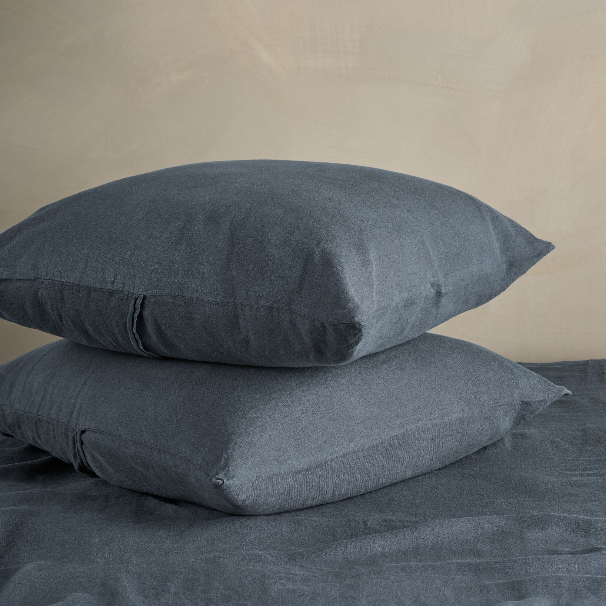 Linen Square Pillowcase Pair - Ink