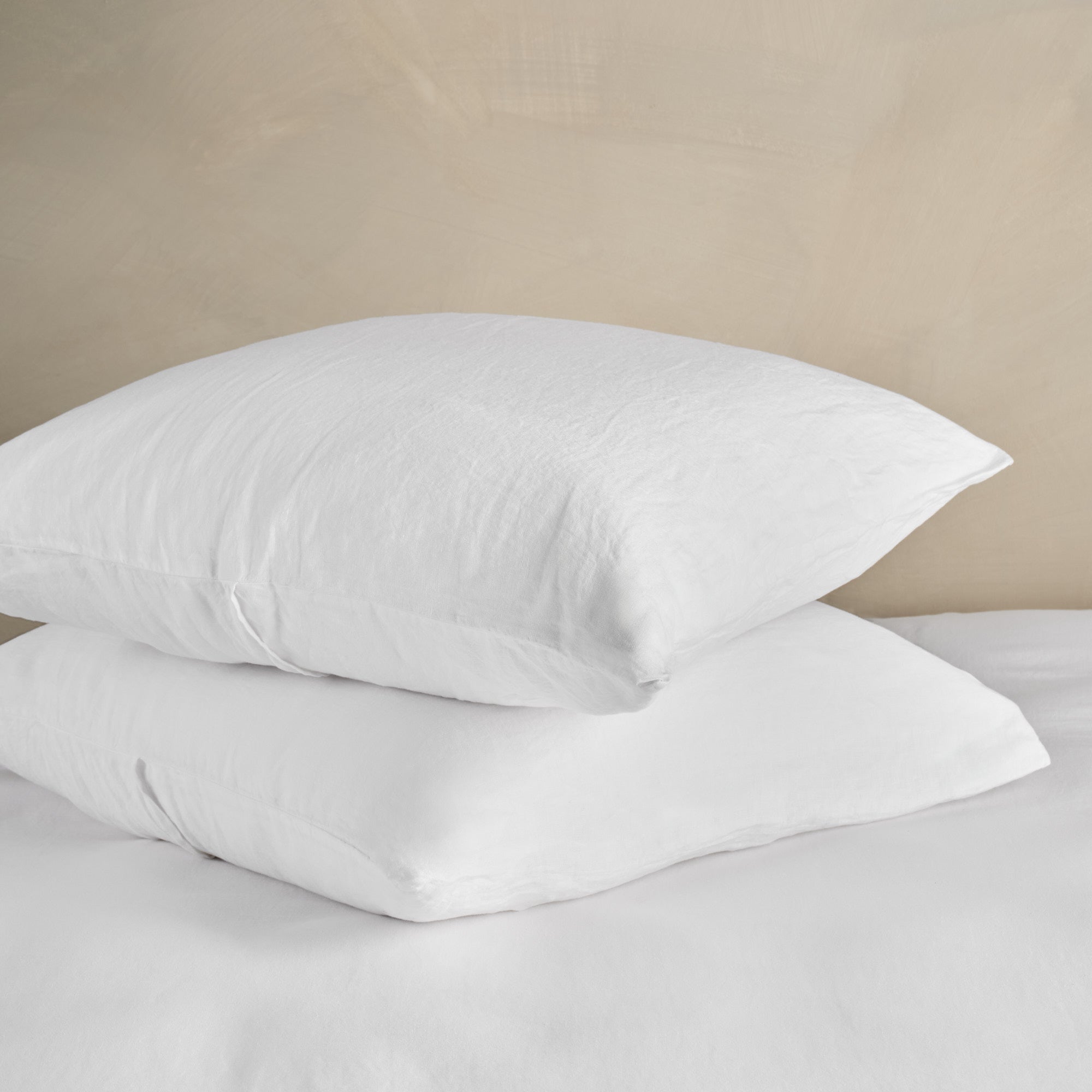 Linen Square Pillowcase Pair - Snow