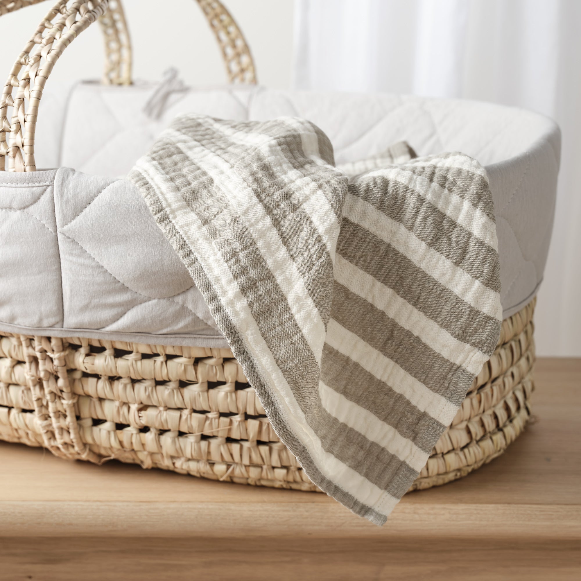 Soft Touch Cuddle Blanket - Sage Stripe