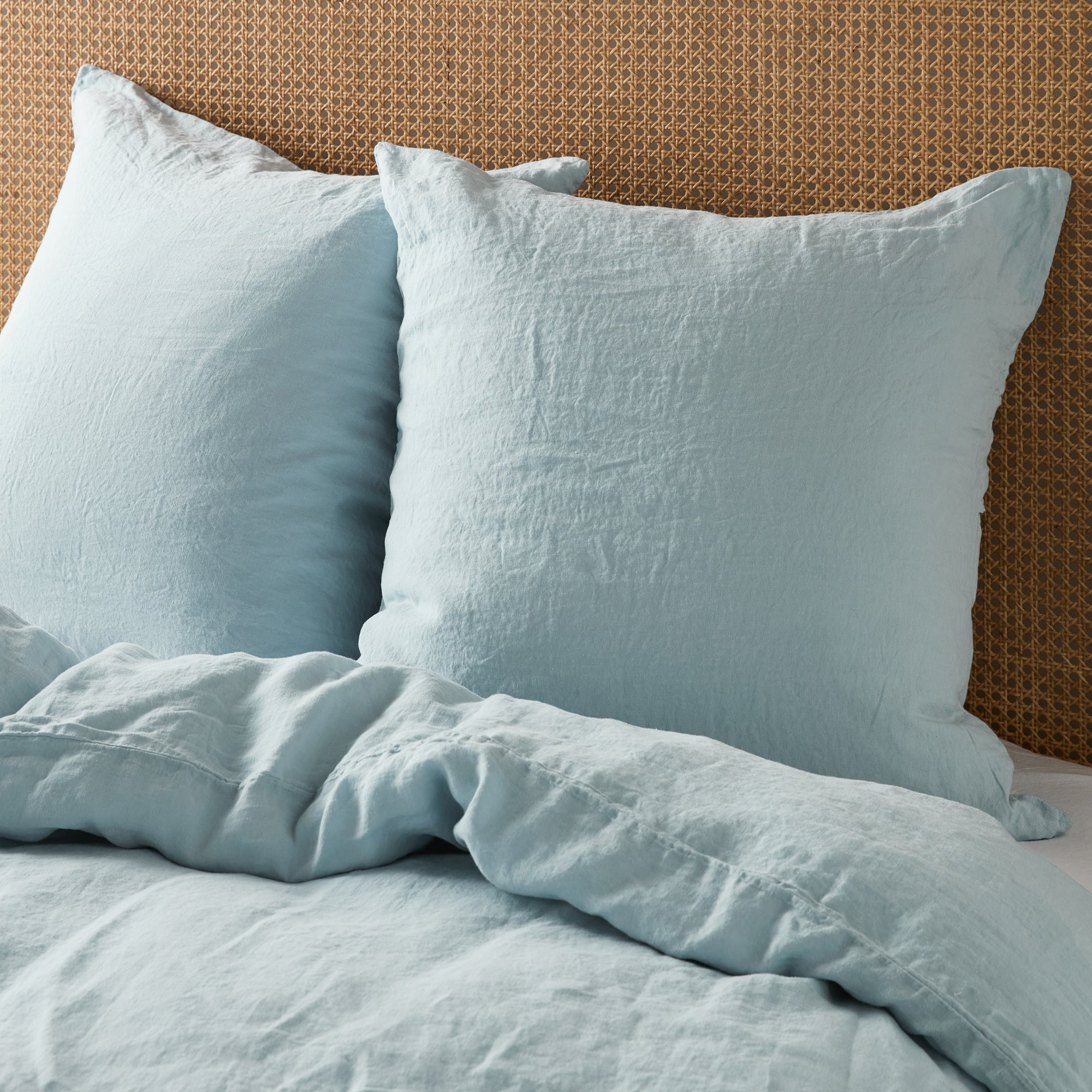 Linen Square Pillowcase Pair - Sky