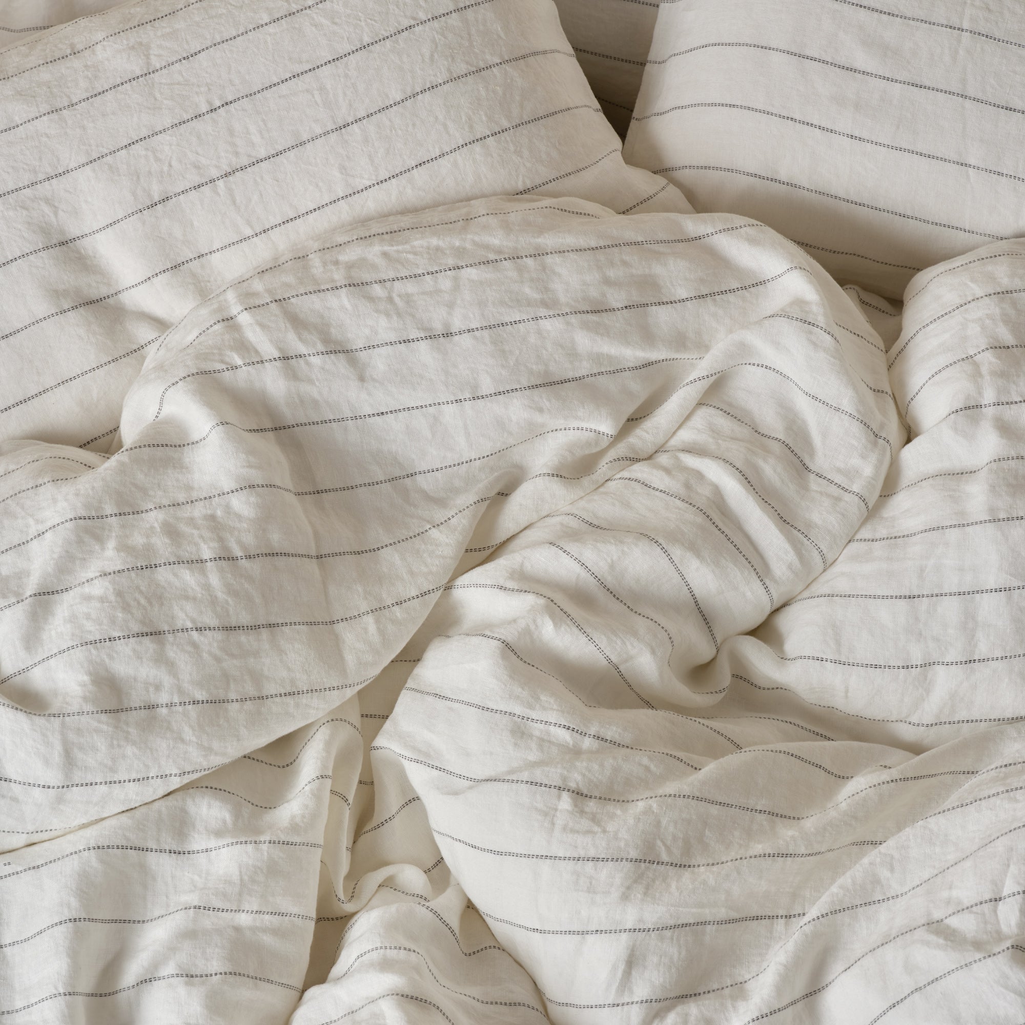 Linen Duvet Cover - Pinstripe
