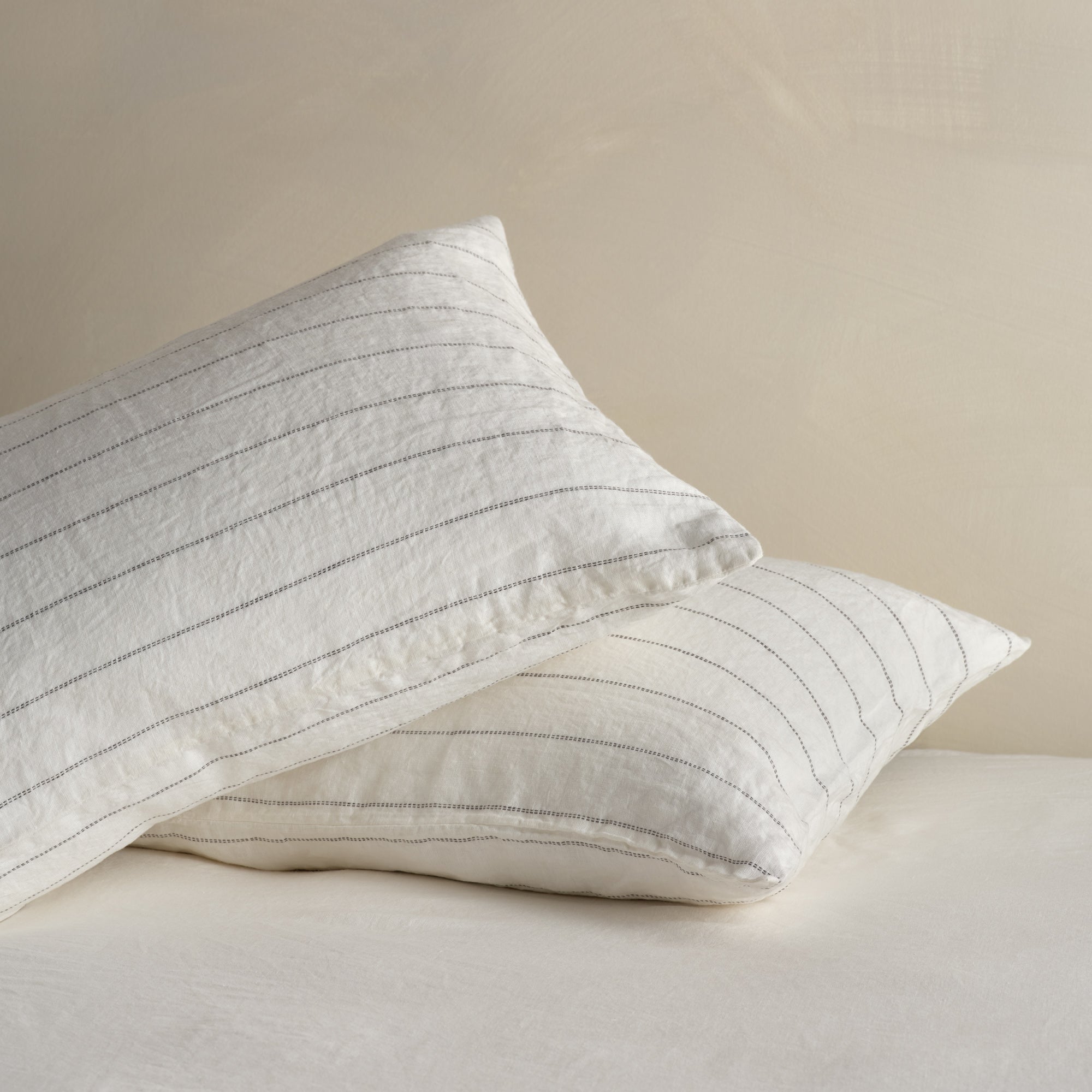 Linen Pillowcase Pair - Pinstripe