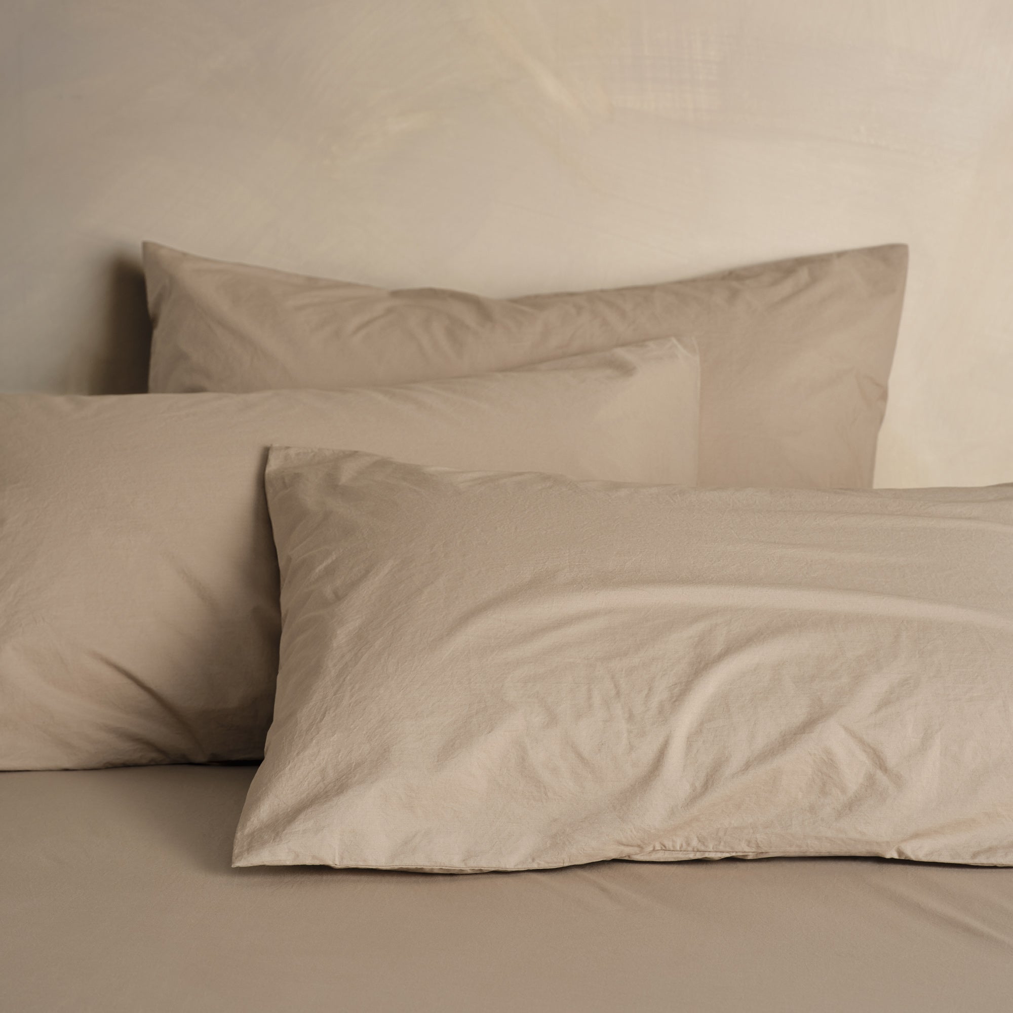 Relaxed Cotton Pillowcase Pair - Latte