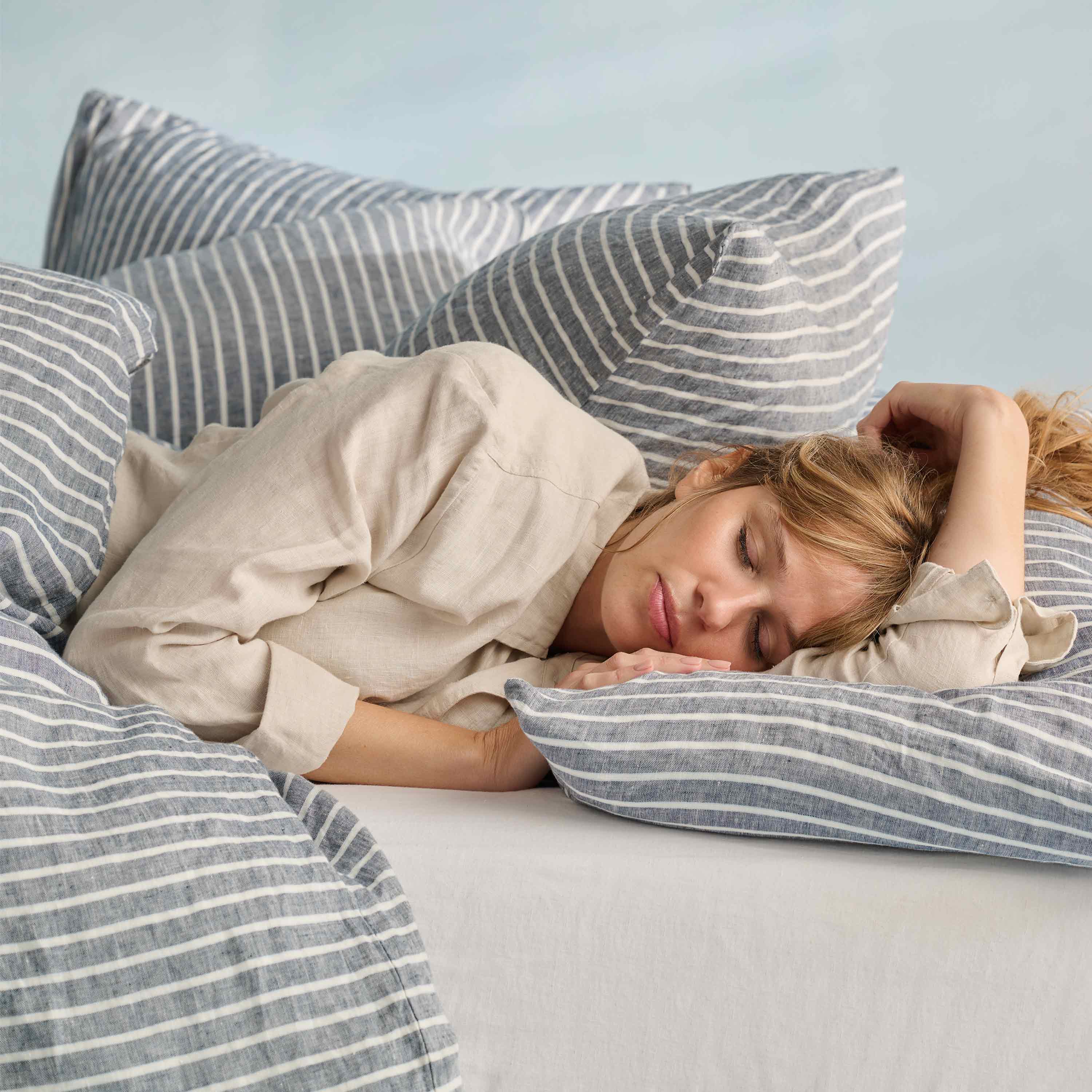 Linen Pillowcase Pair - Stripe