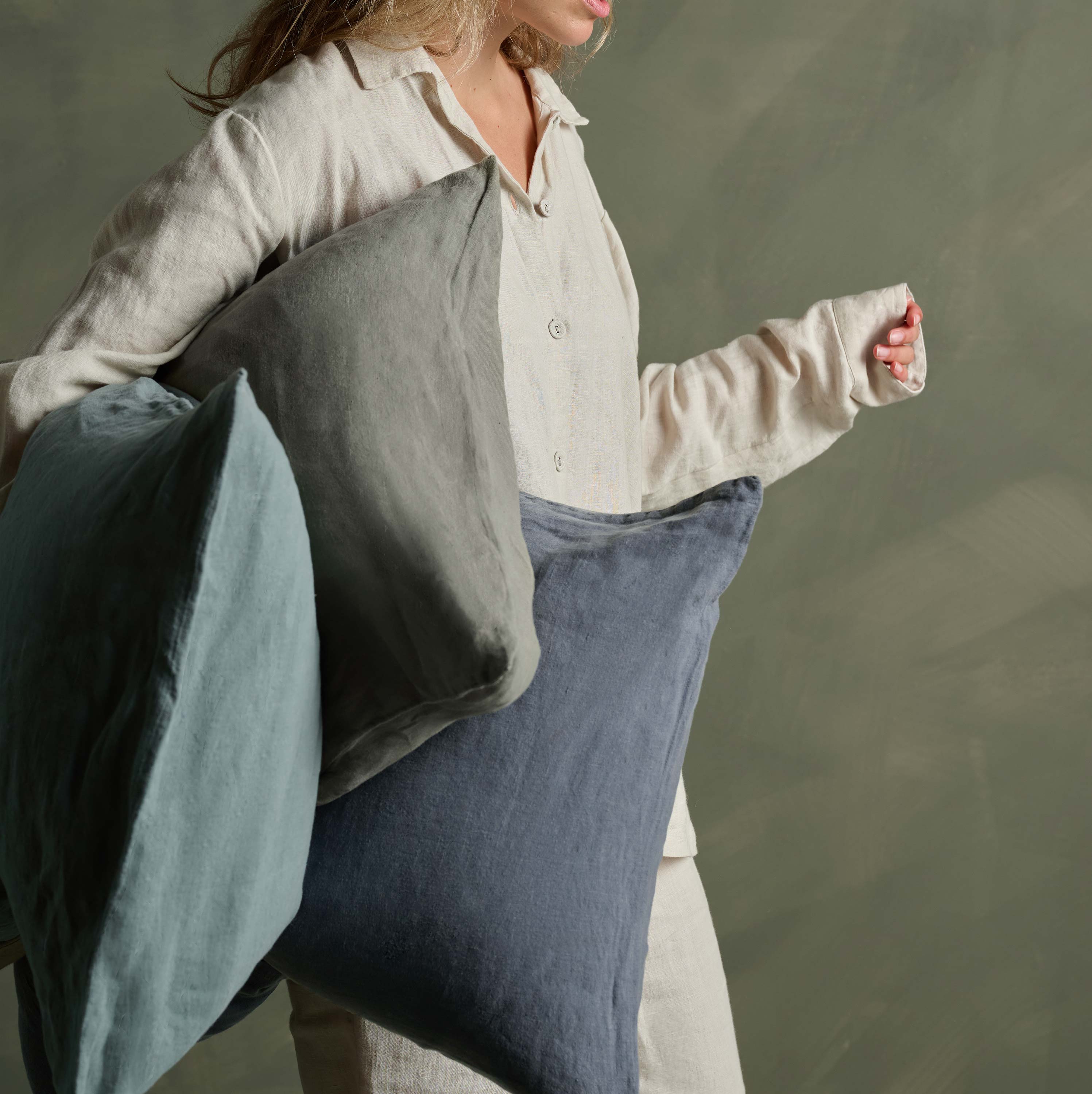 Linen Pillowcase Pair - Ink