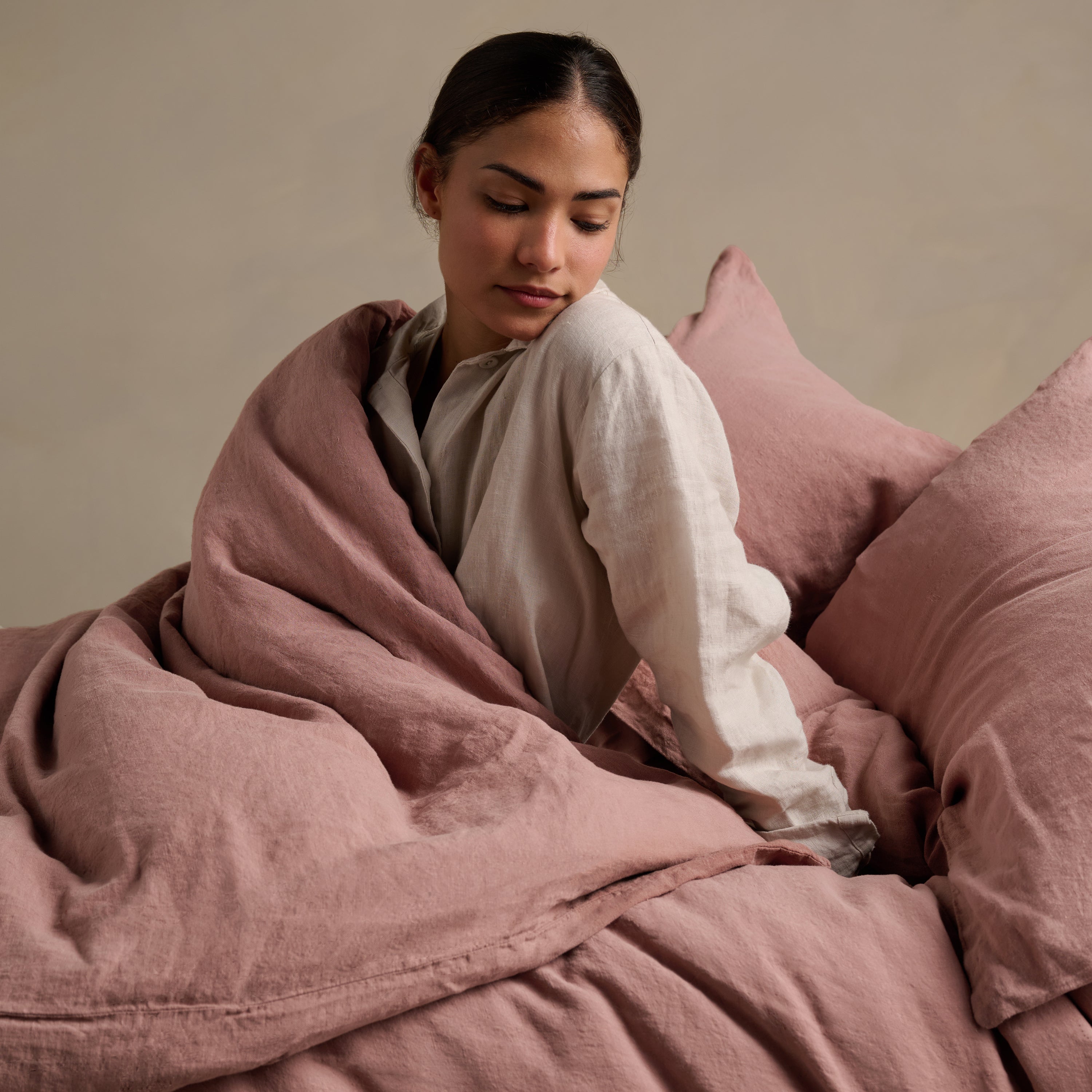 Linen Duvet Cover - Rust