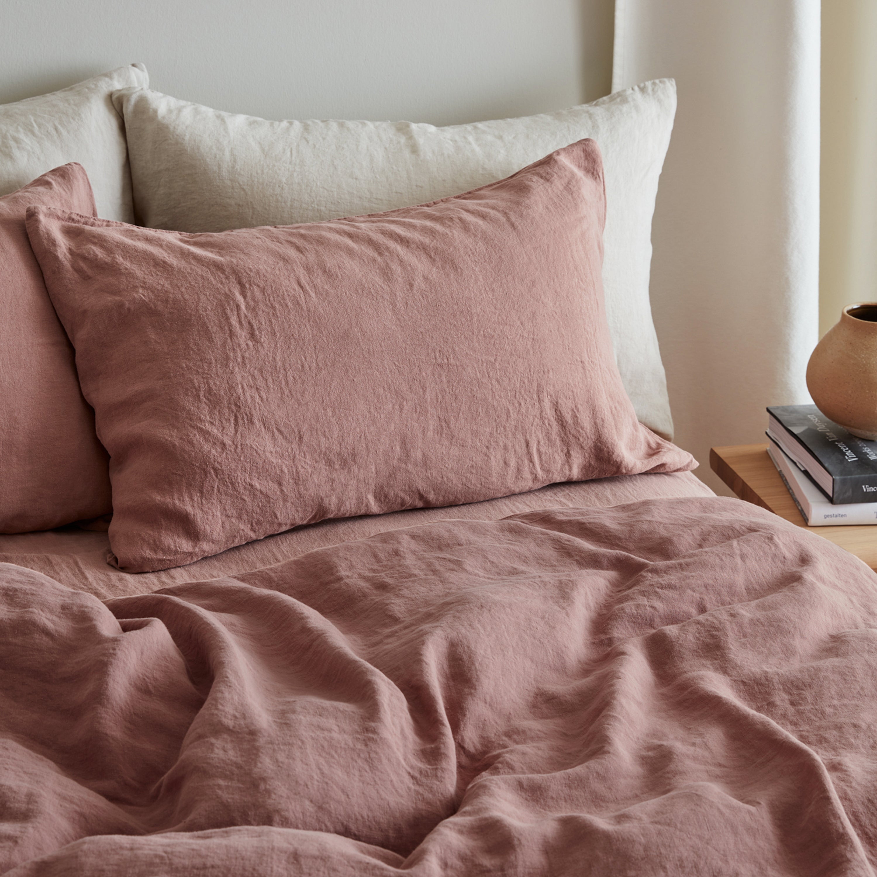 Linen Pillowcase Pair - Rust