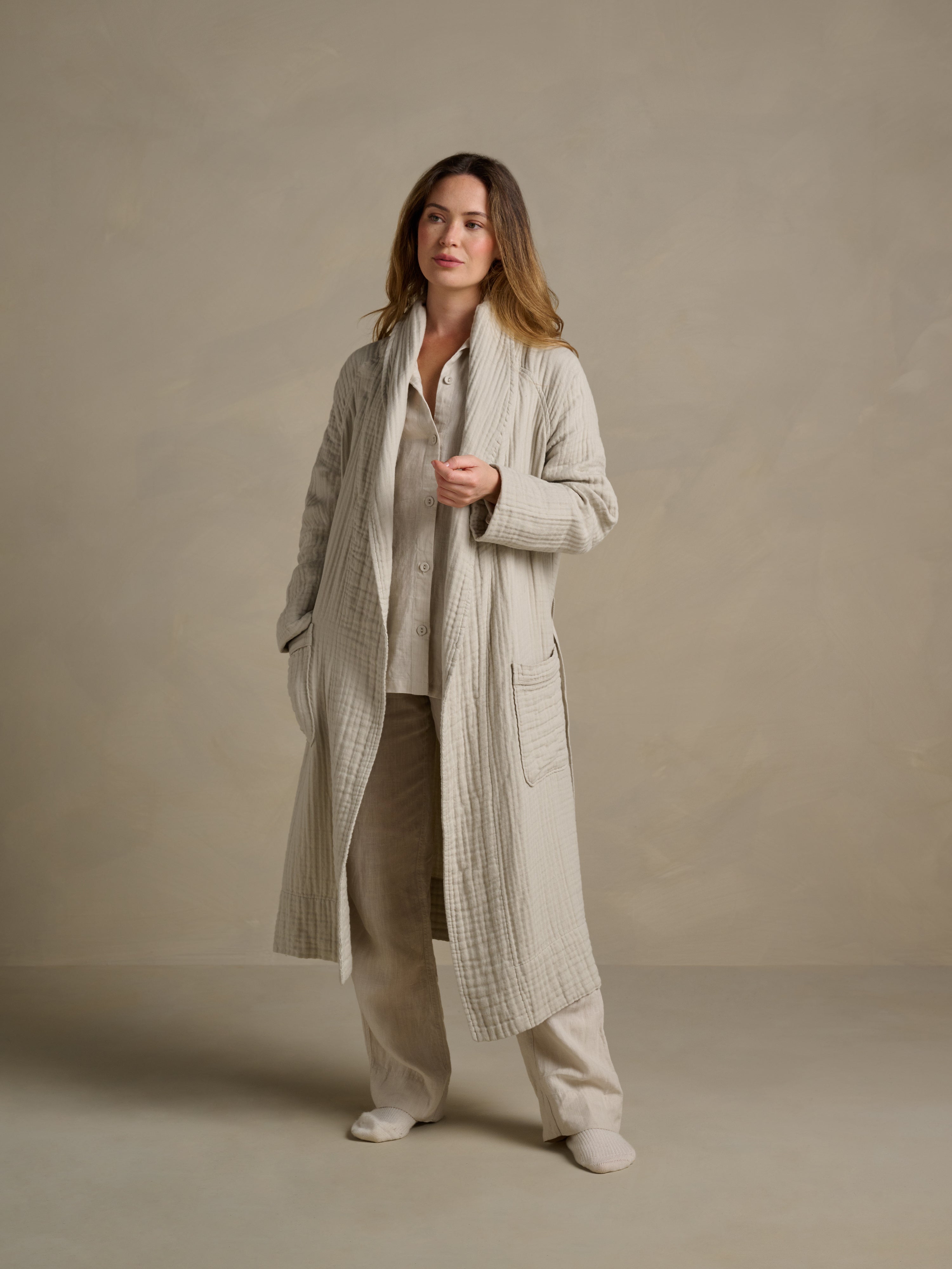 The Dream Cotton Robe - Clay