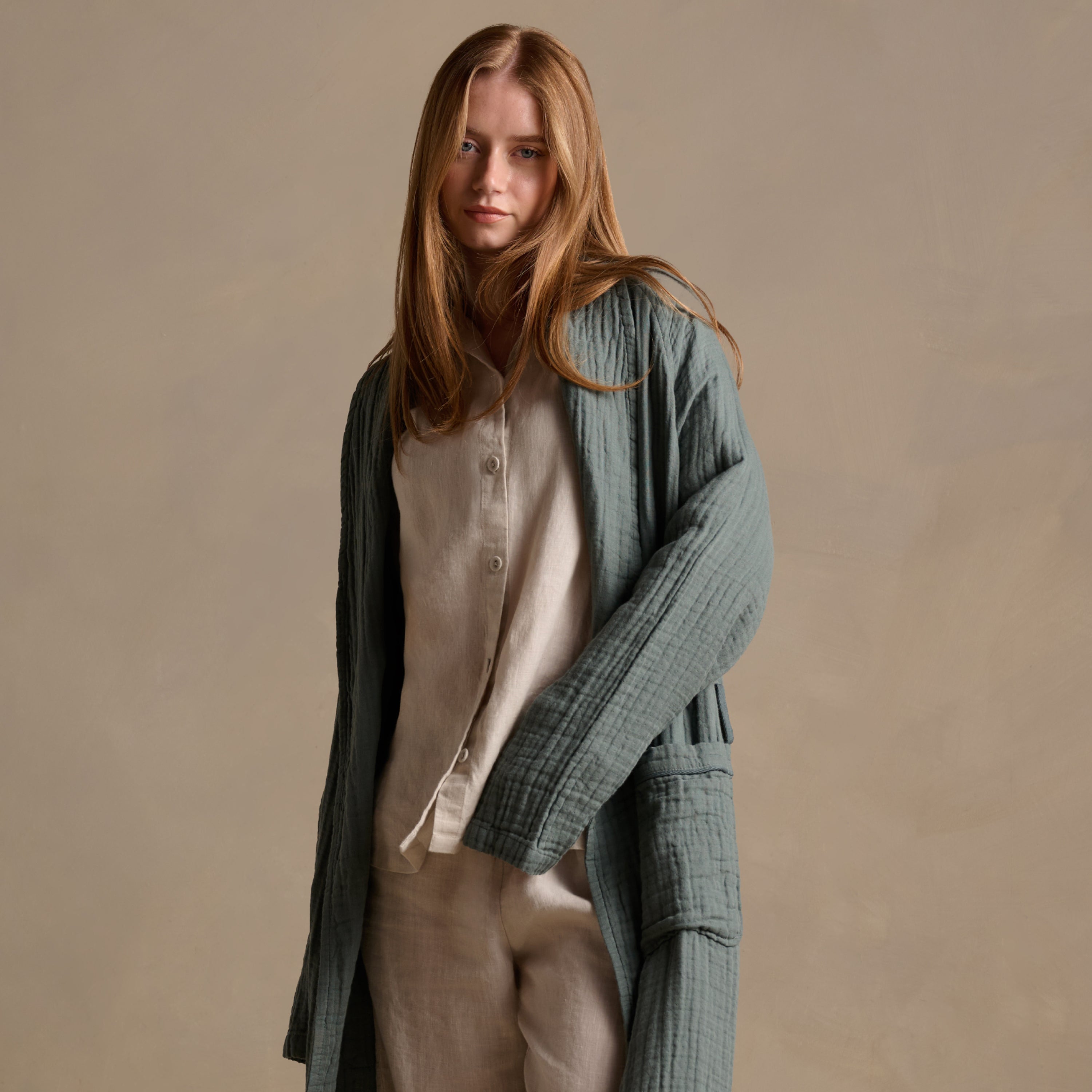The Dream Cotton Robe - Sea
