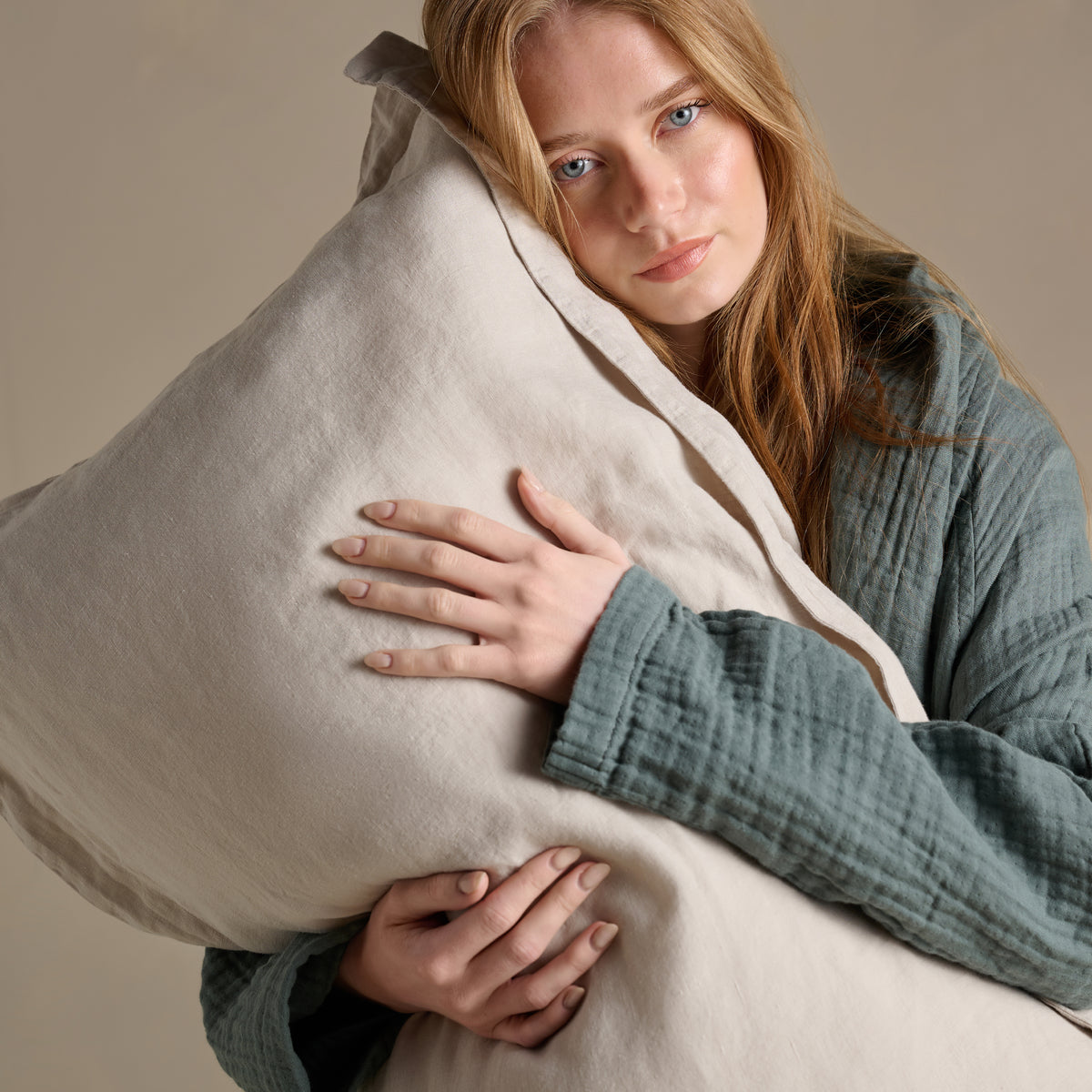 Linen Oxford Pillowcase Pair in Clay by Bedfolk