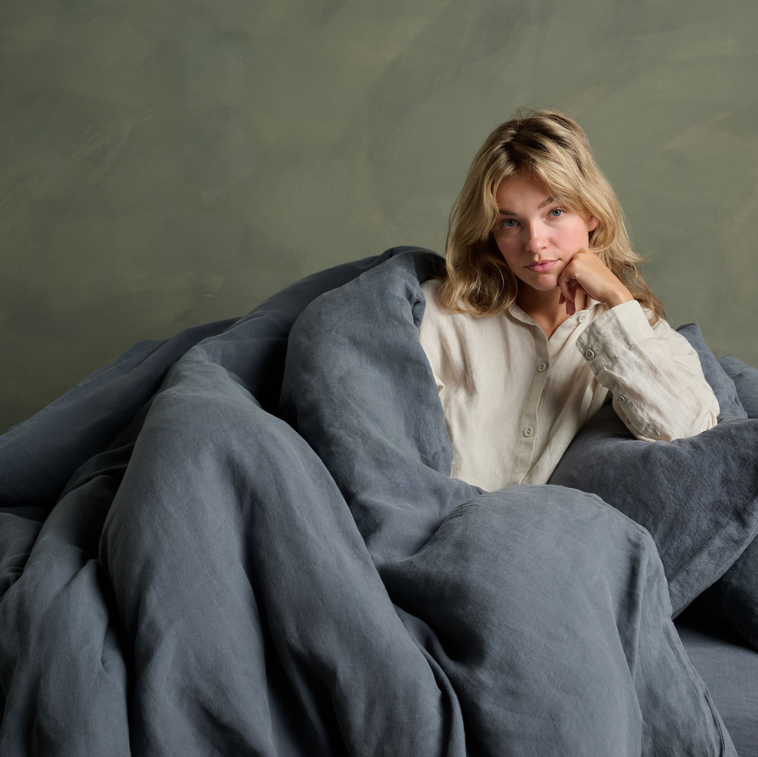 Linen Duvet Cover - Ink