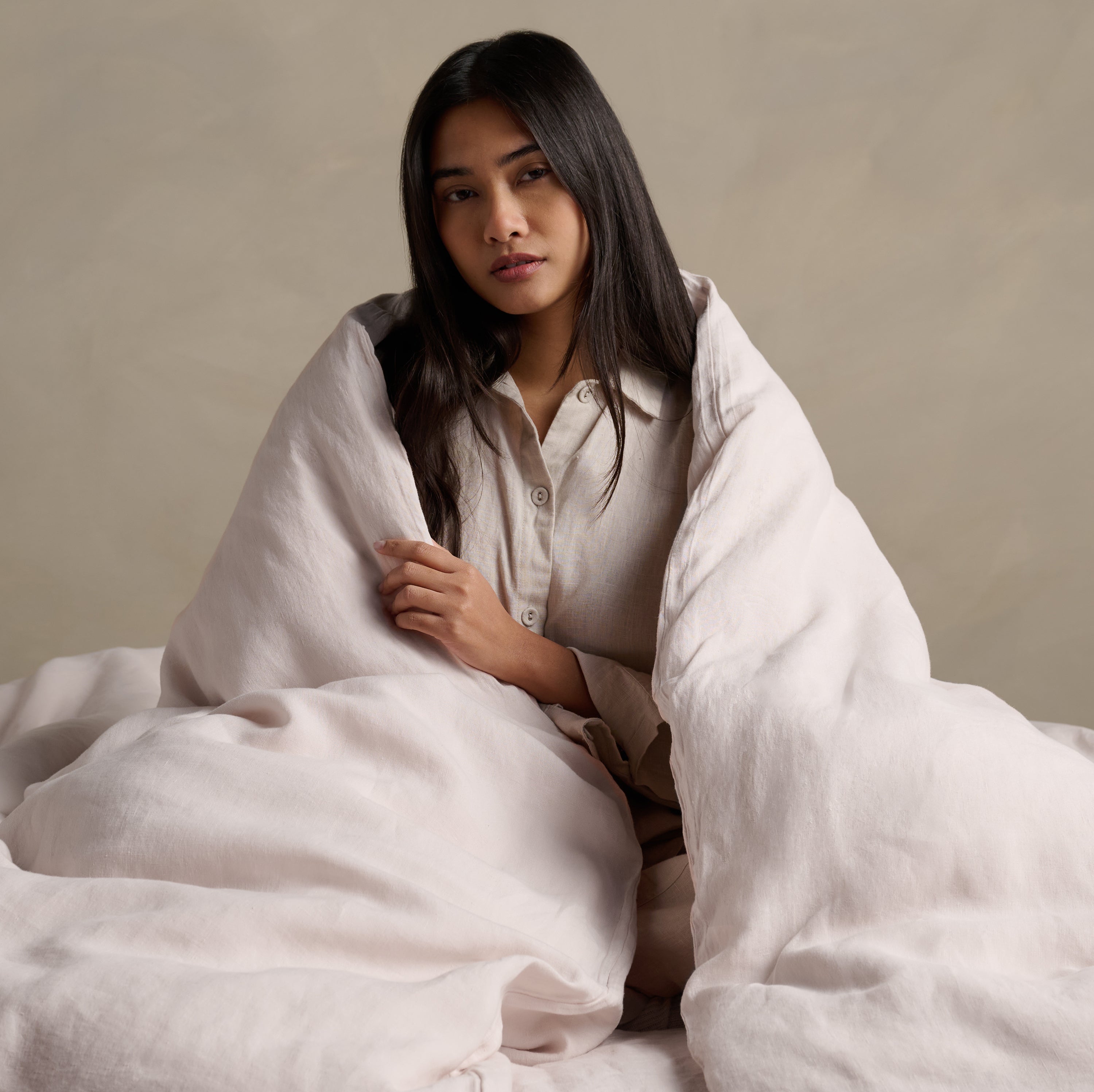 Linen Duvet Cover - Rose