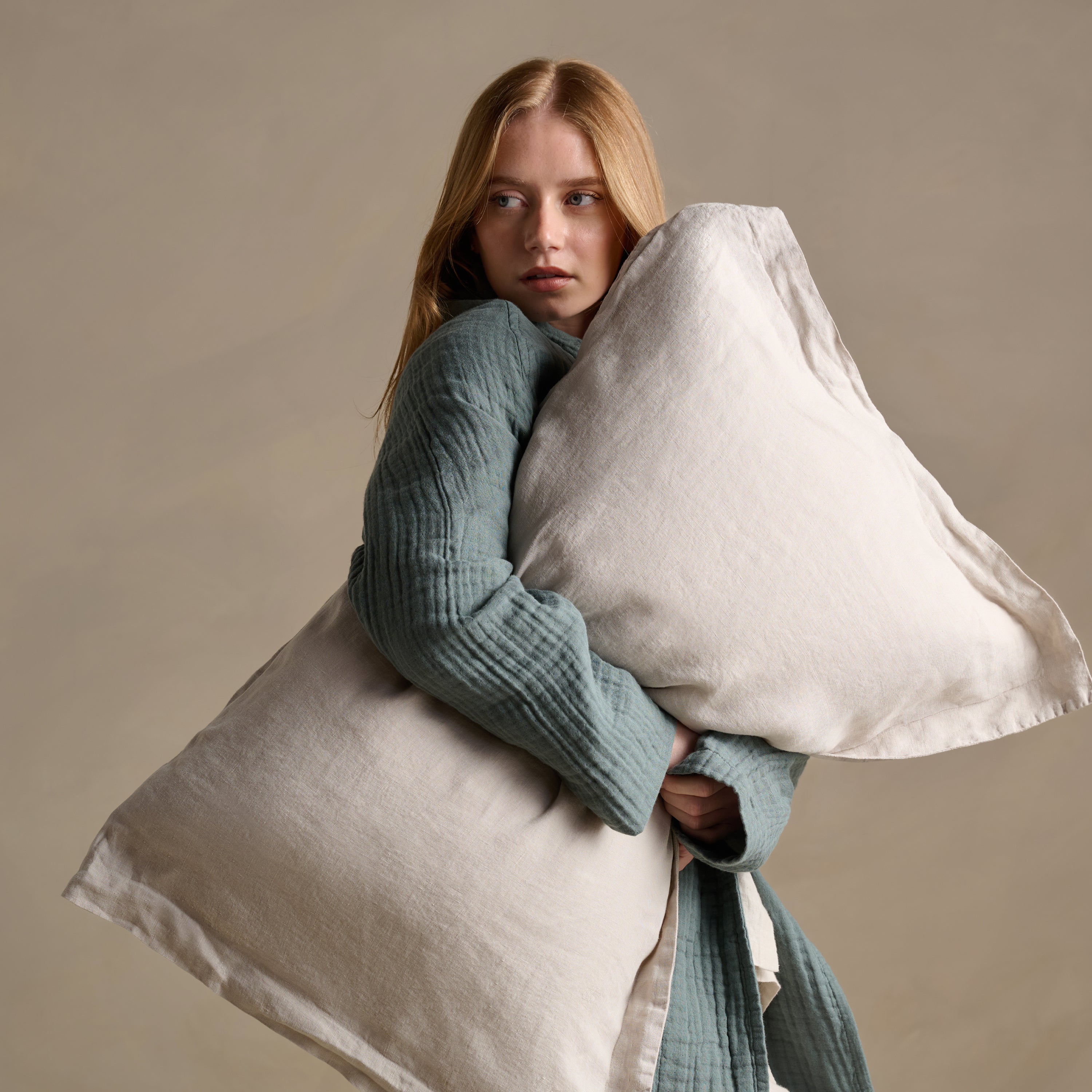Linen Oxford Pillowcase Pair - Clay