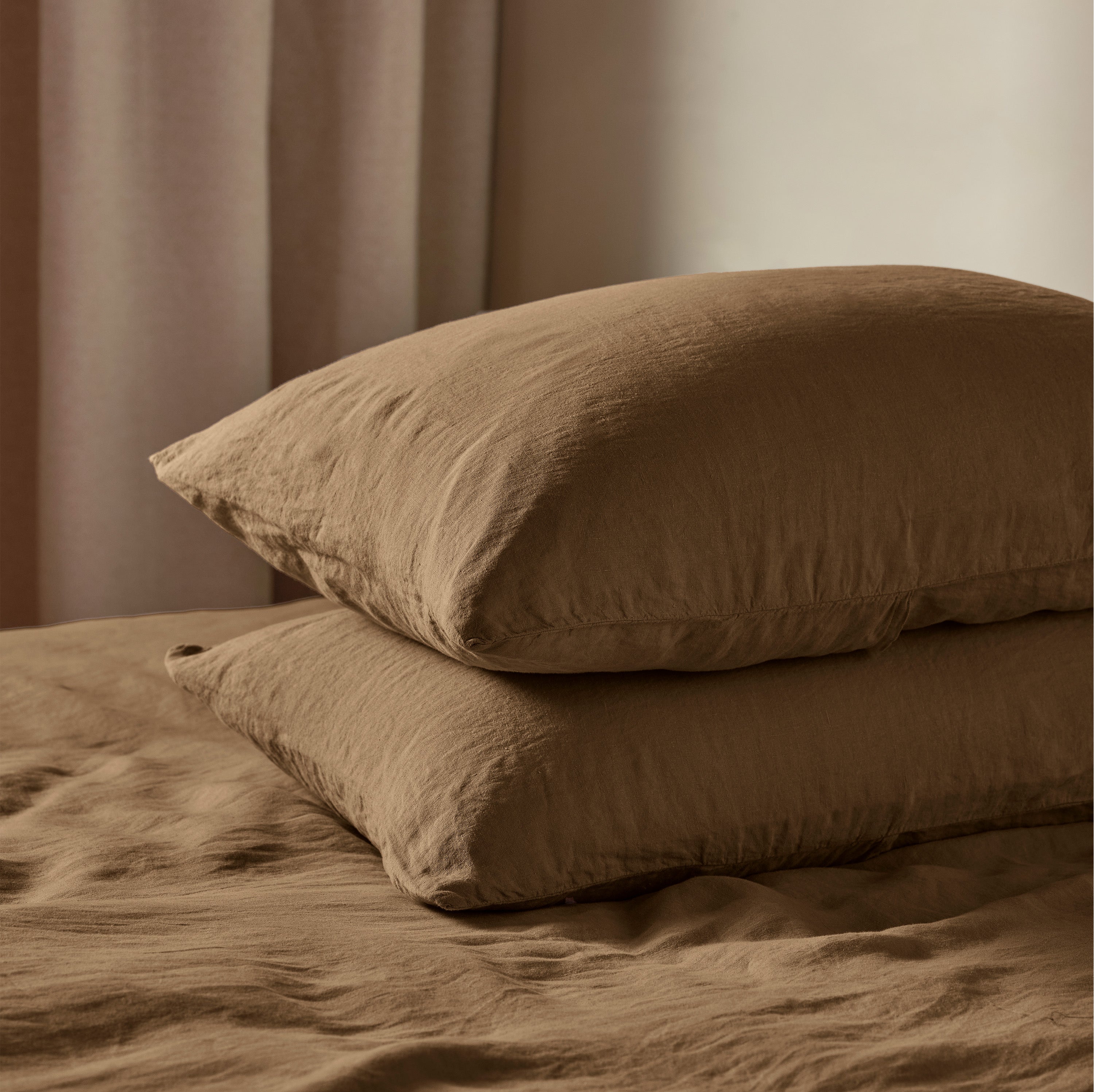 Linen Pillowcase Pair - Cinnamon