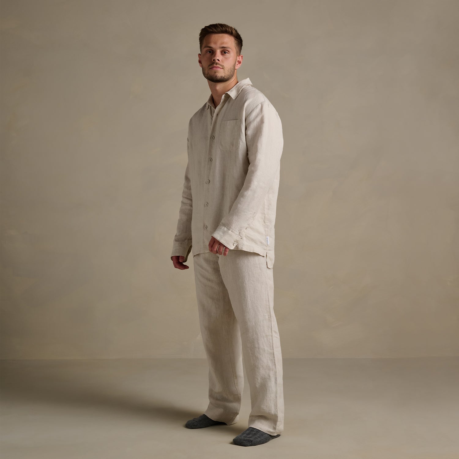 The Men's Linen Lounge Set - Clay