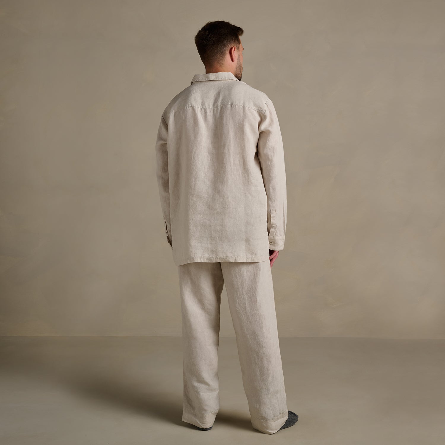 The Men's Linen Lounge Set - Clay