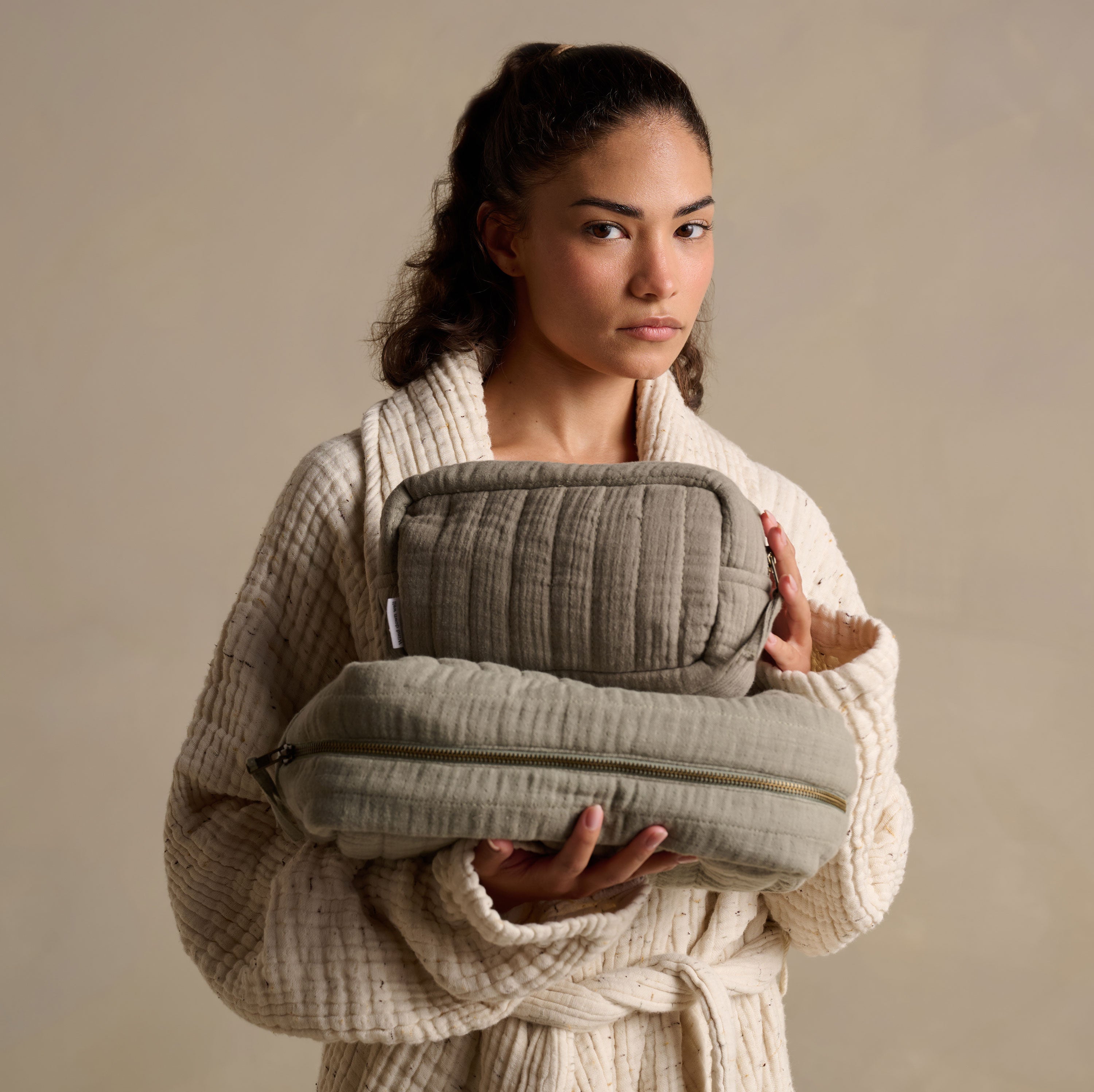 The Dream Cotton Wash Bag - Moss