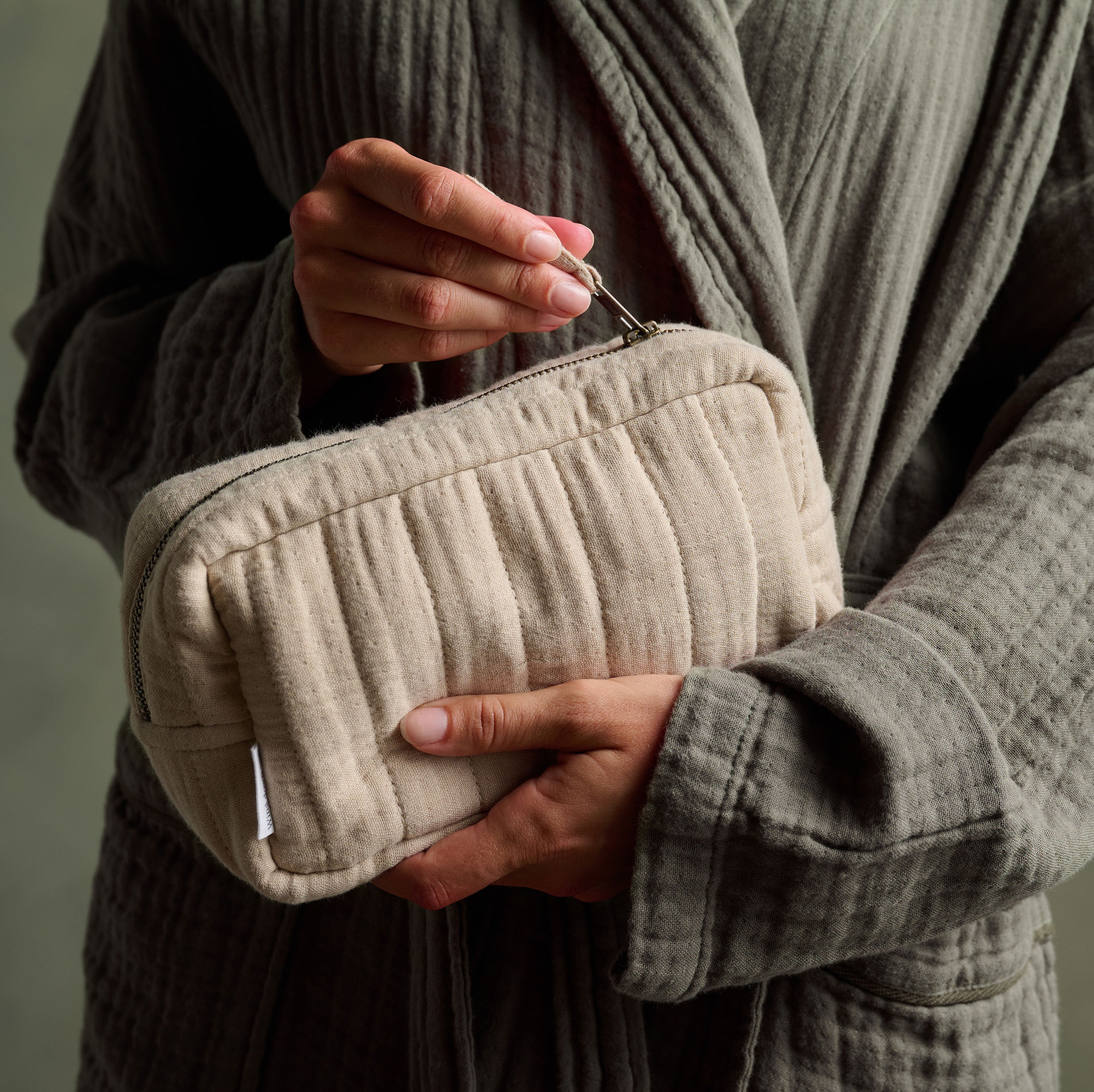 The Dream Cotton Make-Up Bag - Fawn