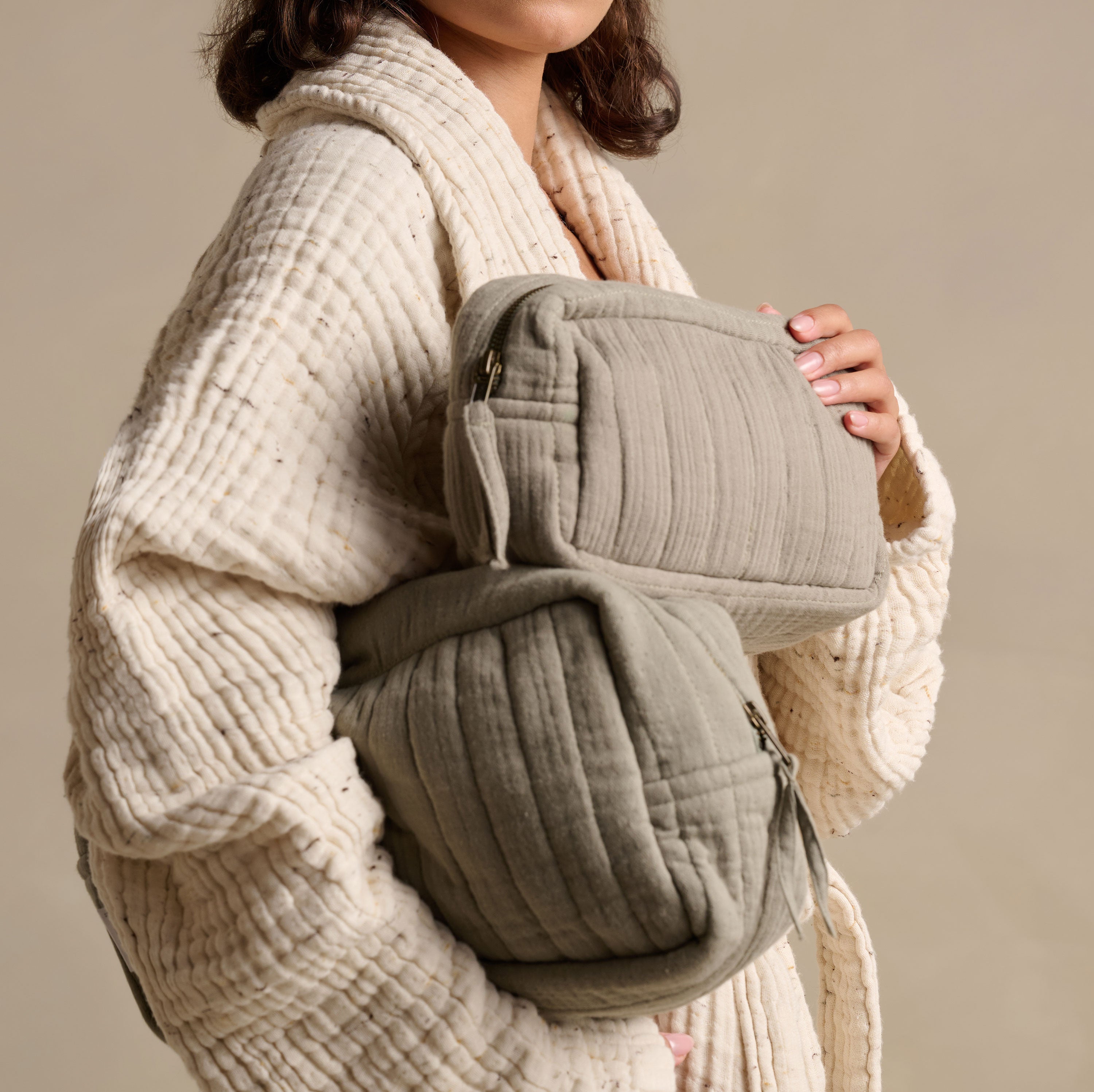 The Dream Cotton Make-Up Bag - Moss