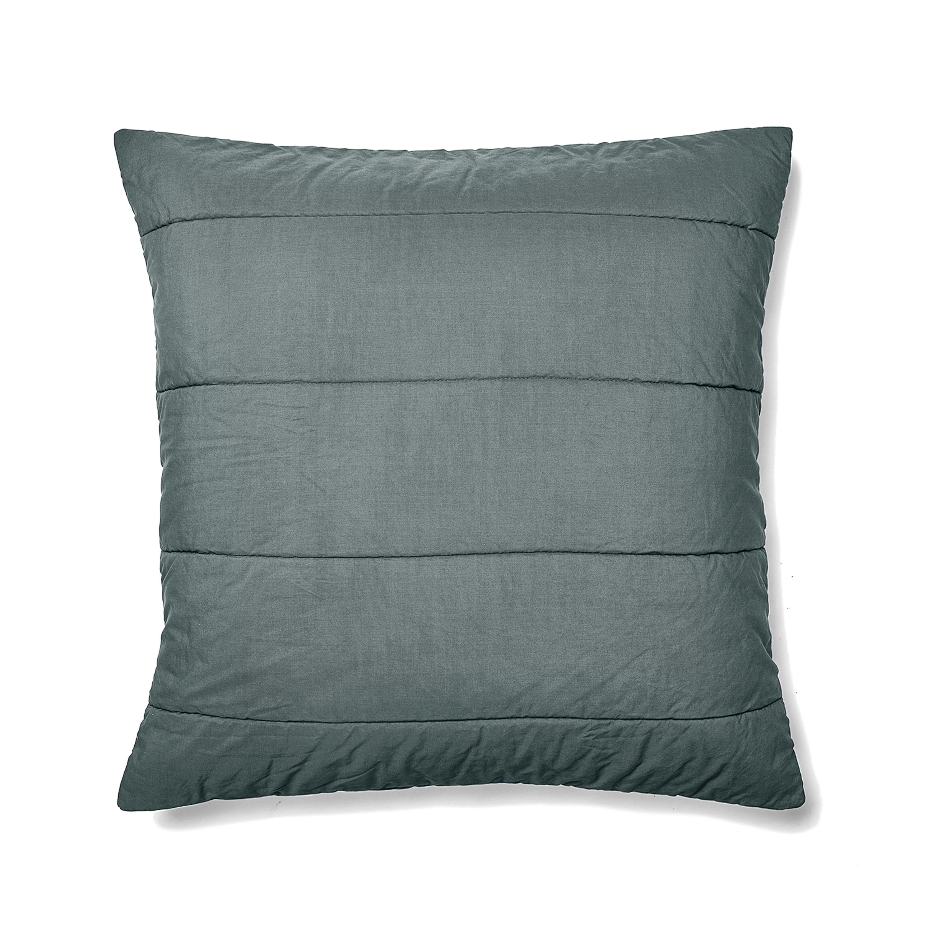 Quilted Cotton Square Pillowcase Pair - Sea