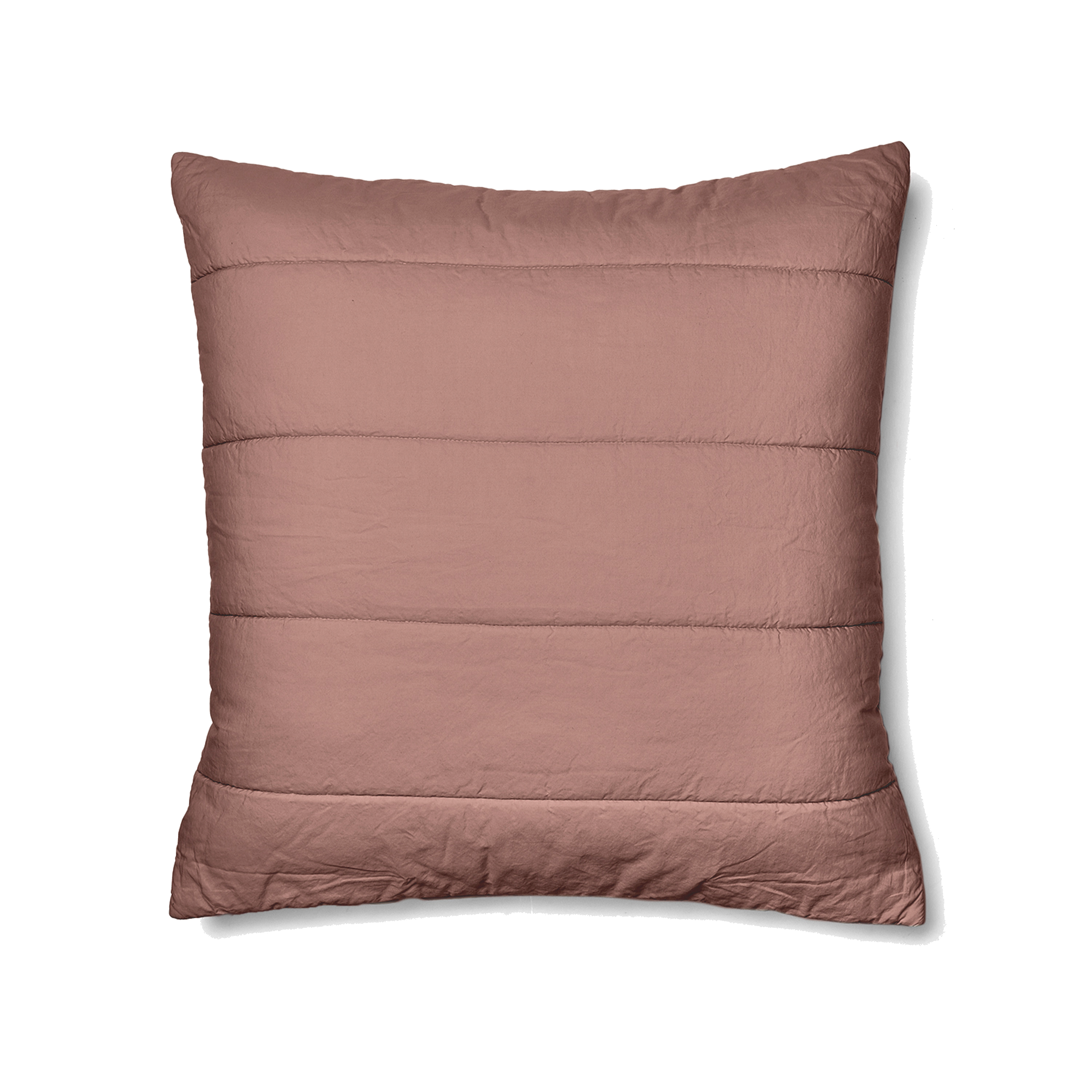 Quilted Cotton Square Pillowcase Pair - Rust