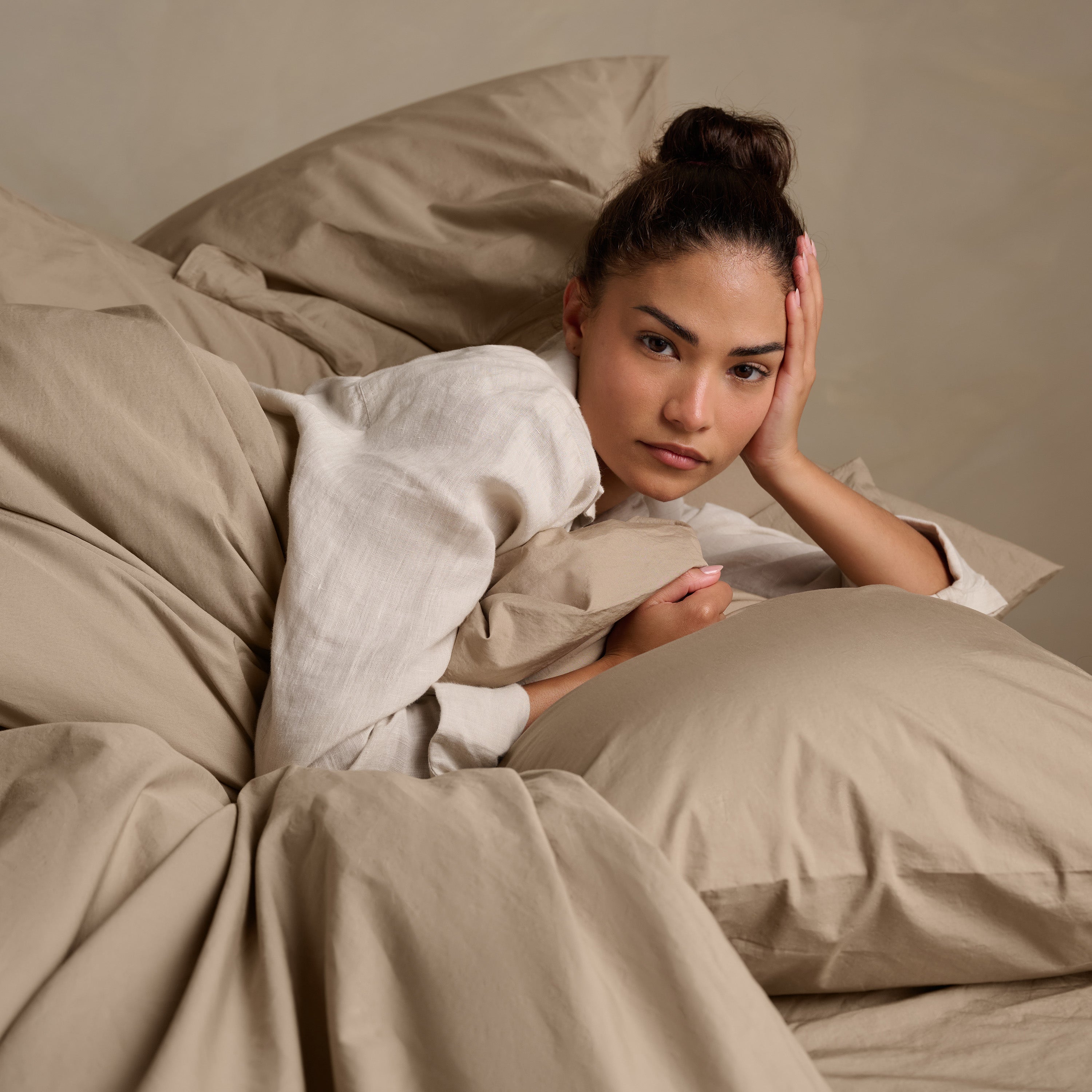 Relaxed Cotton Pillowcase Pair - Latte