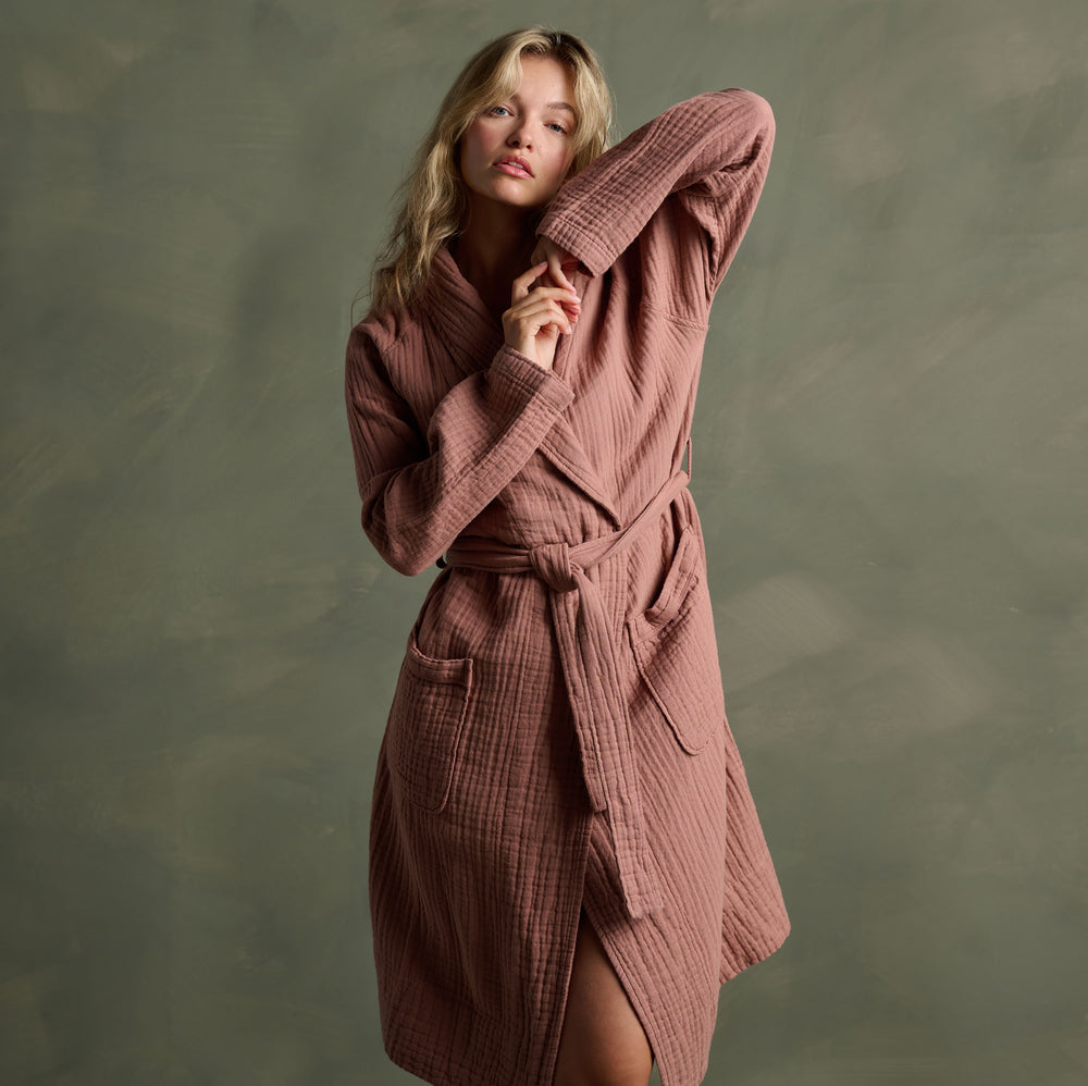 The Dream Cotton Robe in Rust by Bedfolk