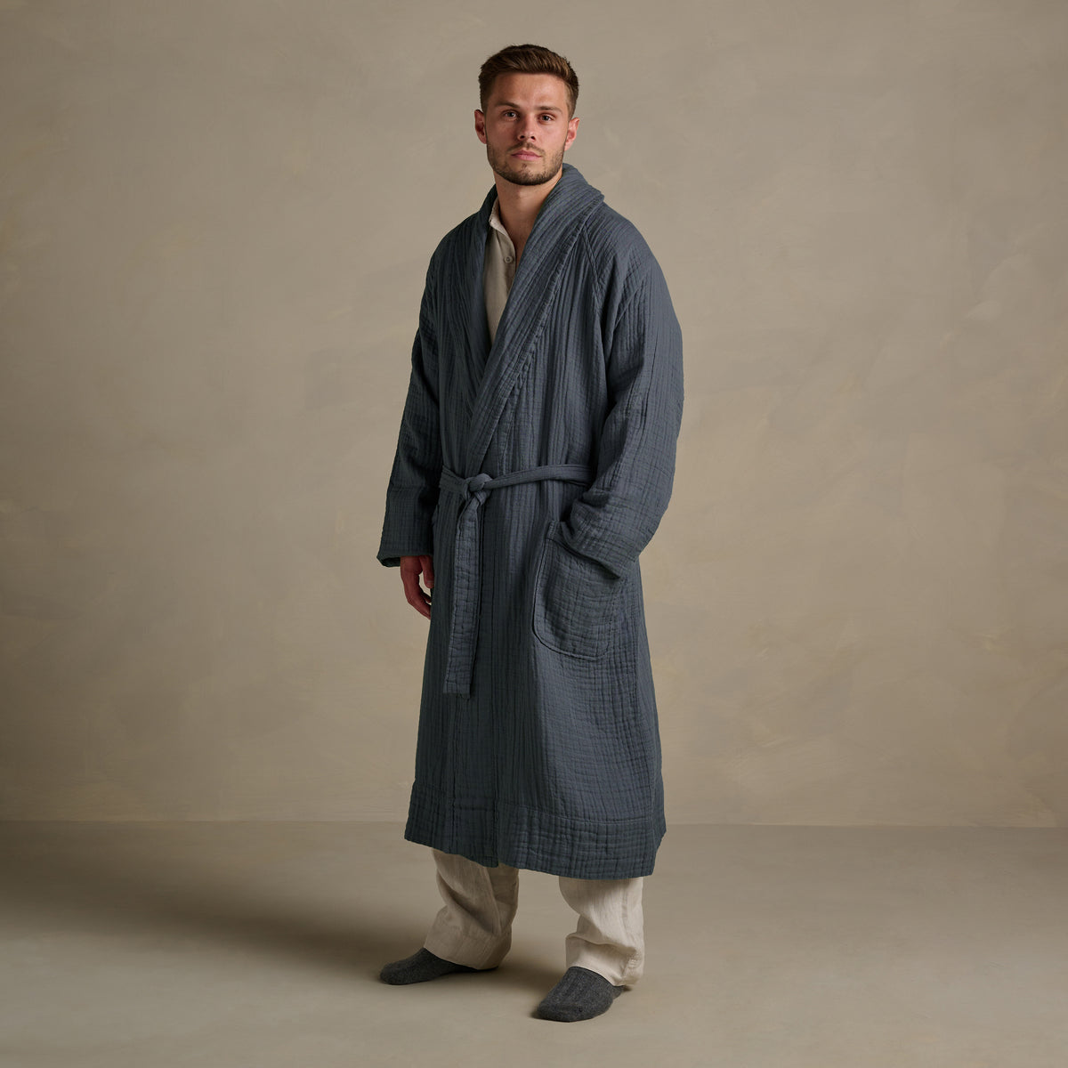 The Dream Cotton Robe in Ink by Bedfolk