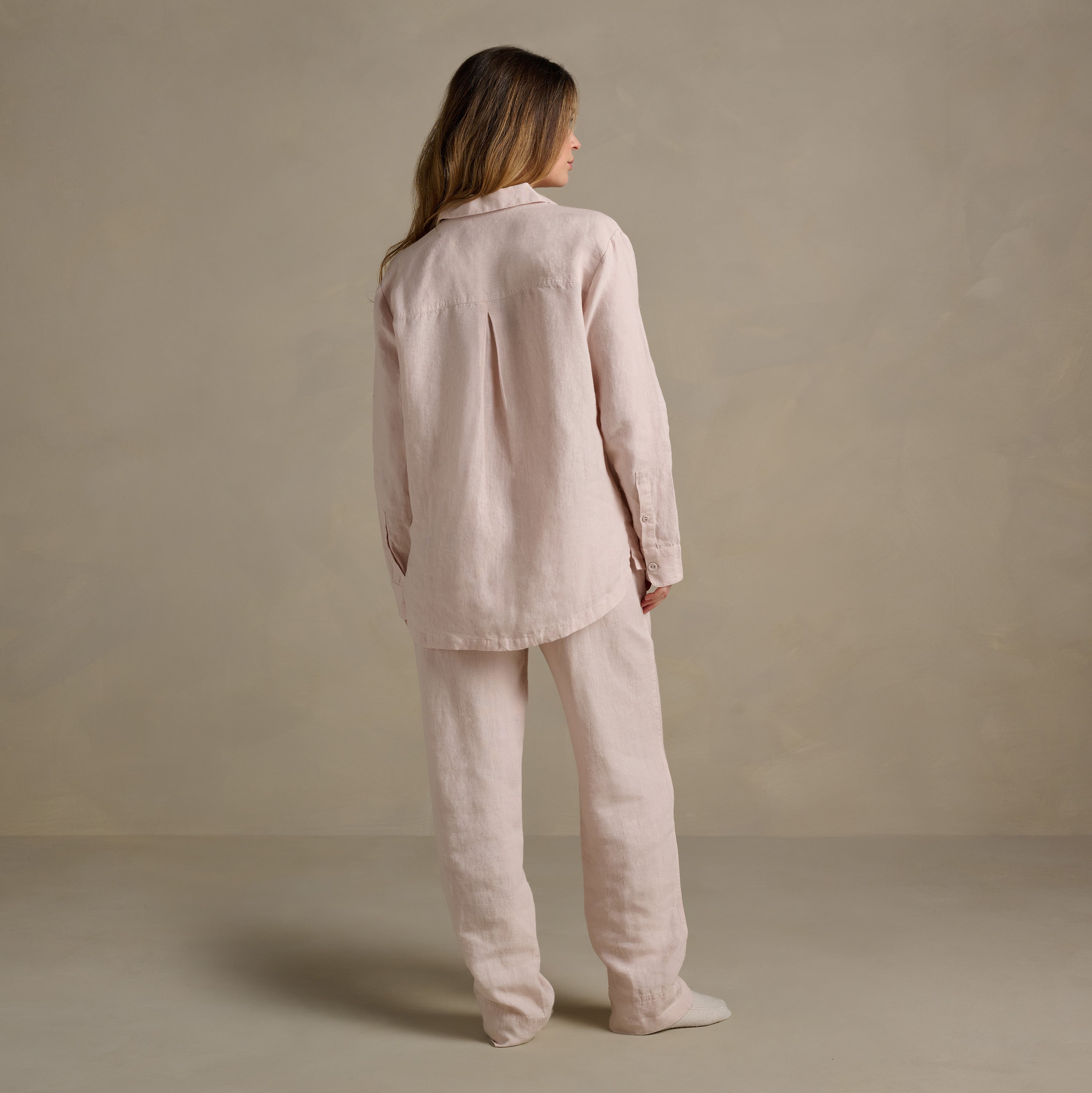 The Women's Linen Lounge Set - Rose