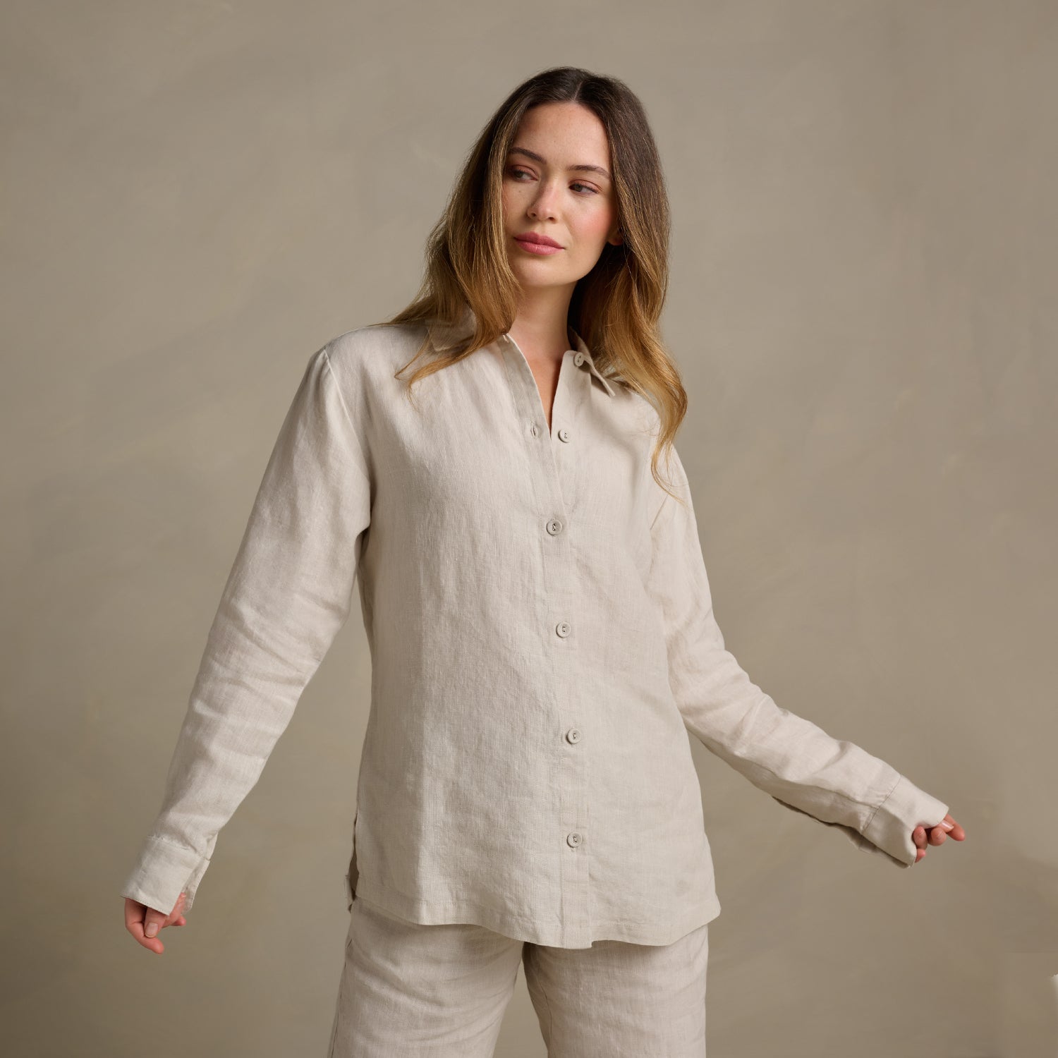 The Women's Linen Lounge Set - Clay