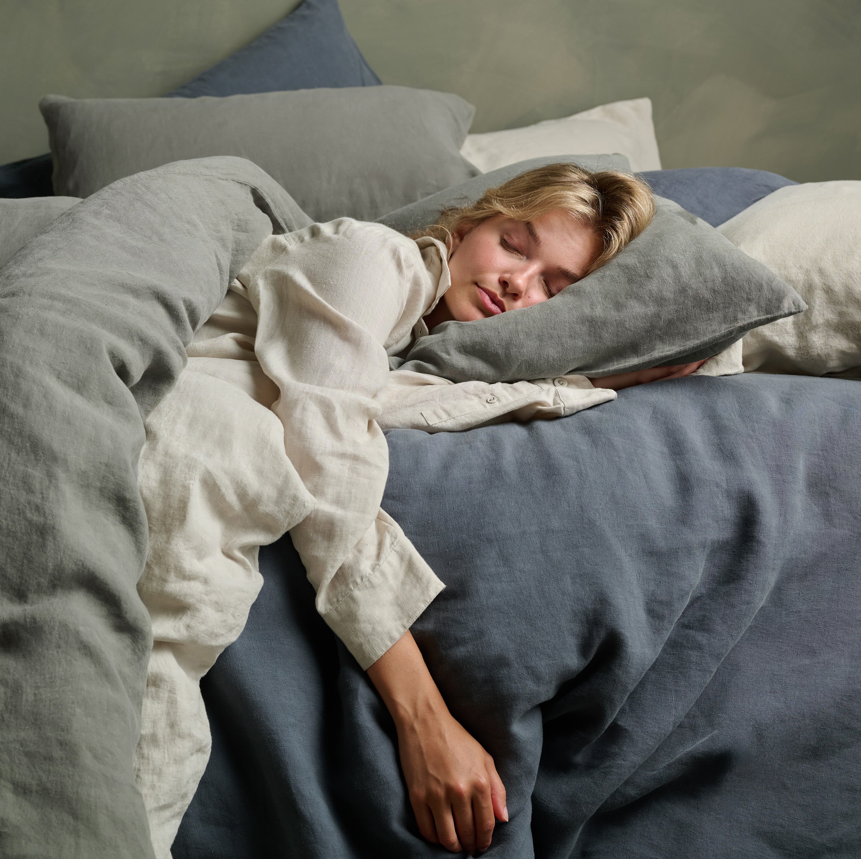 Linen Pillowcase Pair - Moss