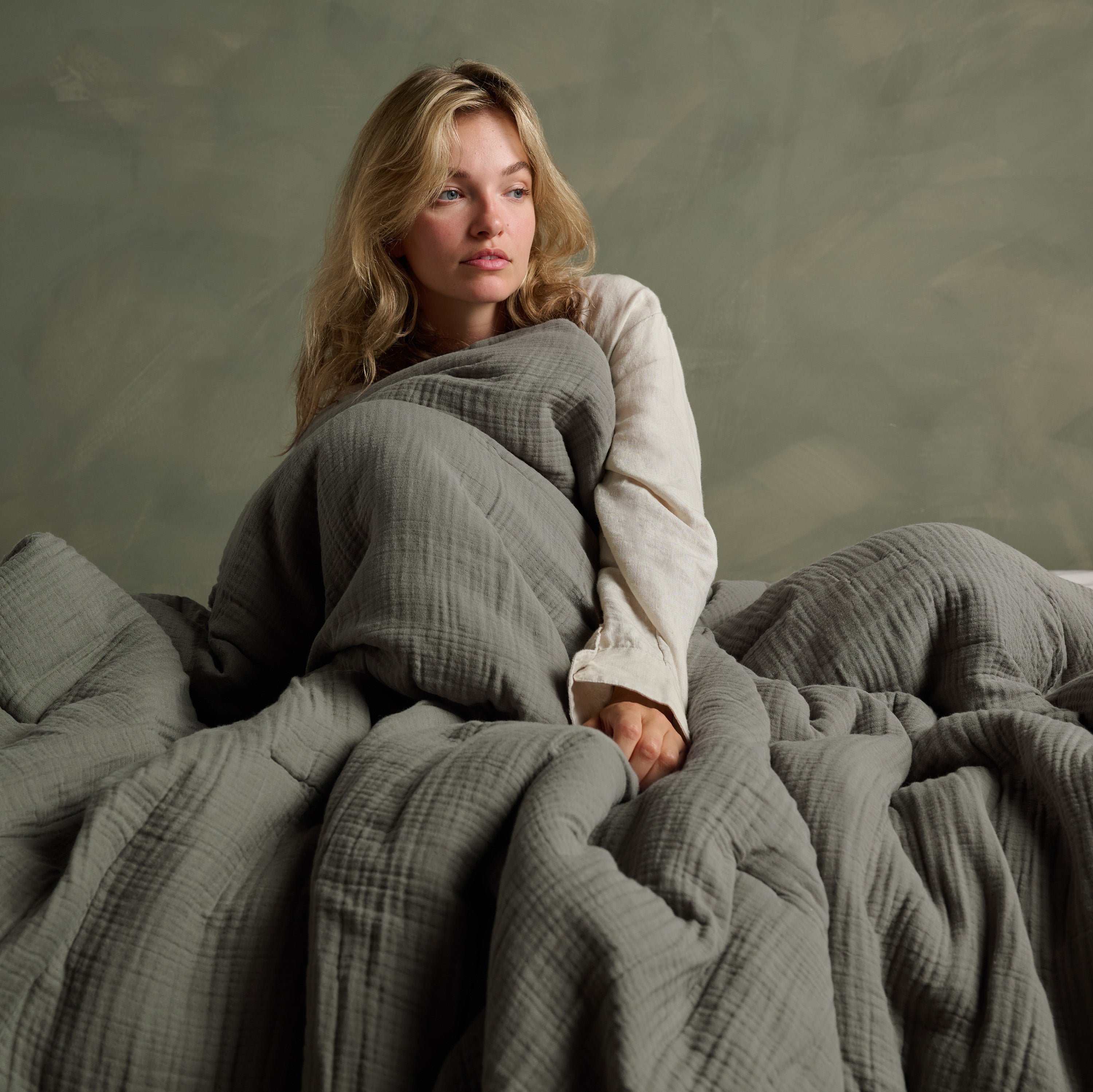 The Dream Cotton Quilt - Moss