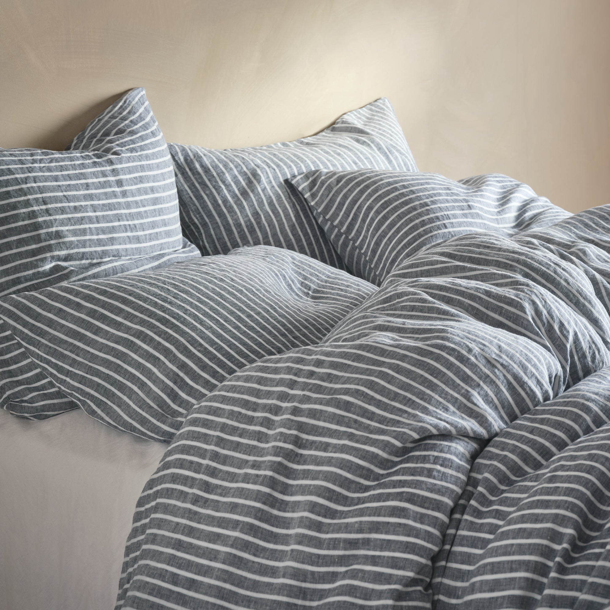 Linen Duvet Cover - Stripe
