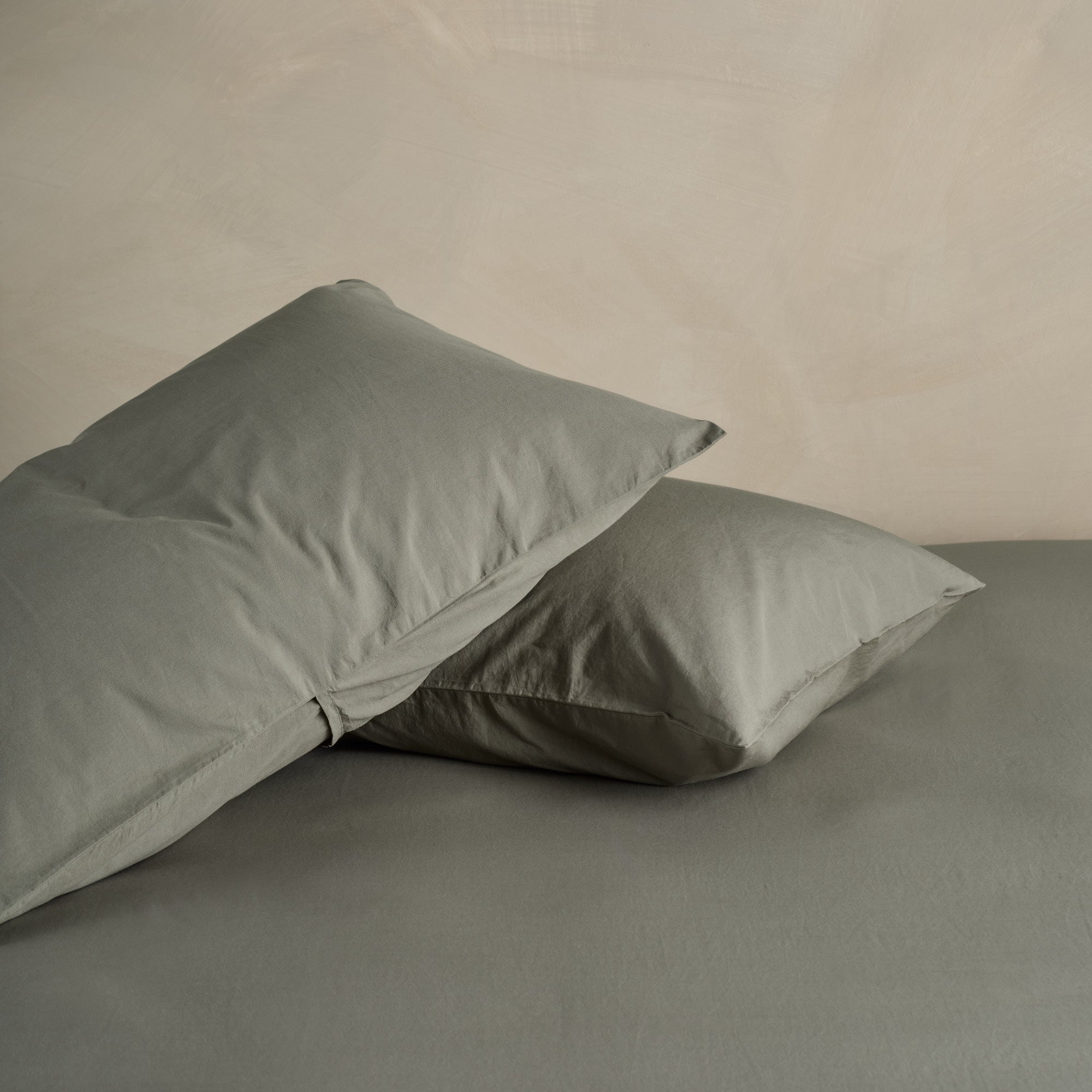 Relaxed Cotton Bedding Bundle - Moss