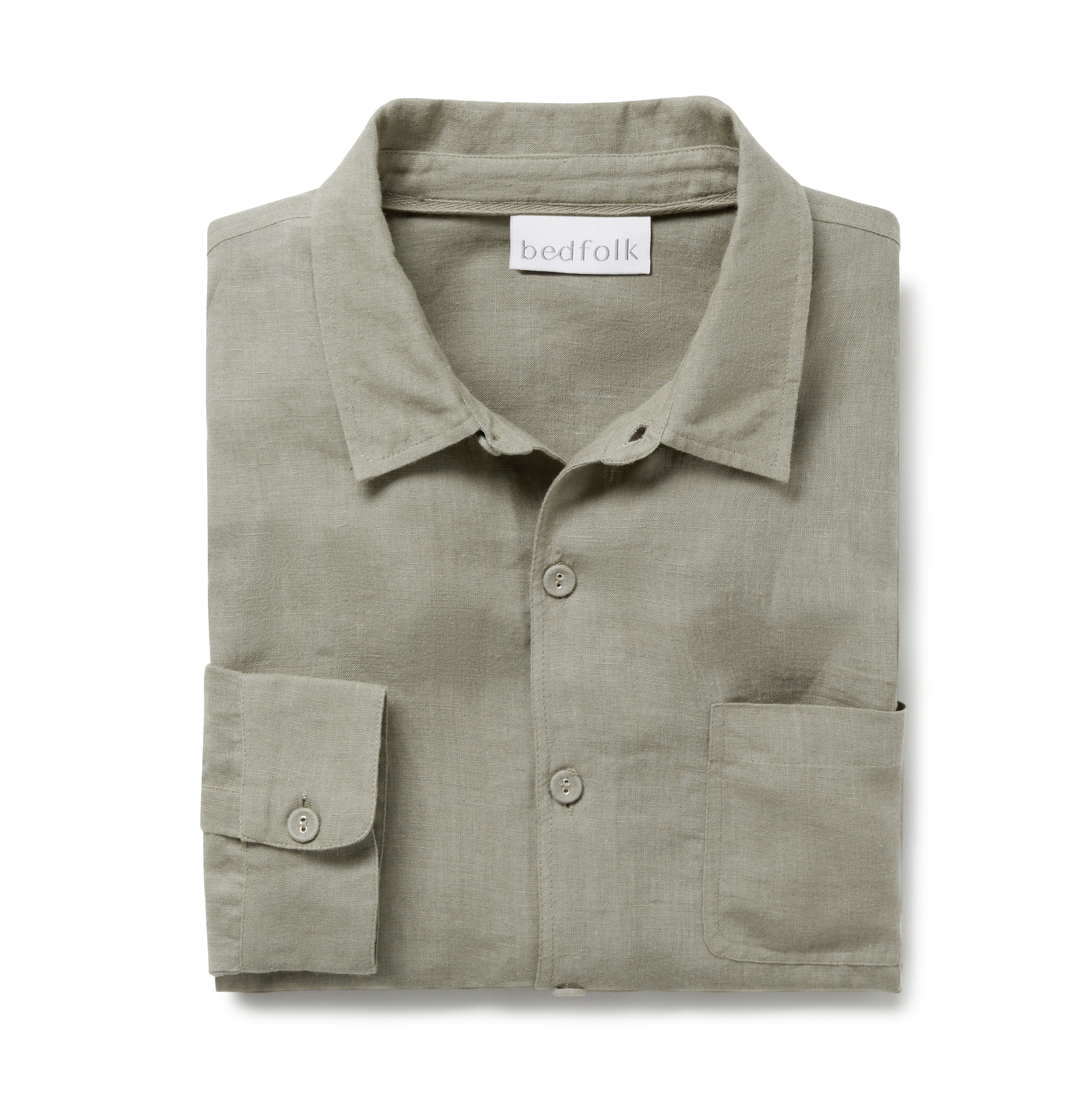 The Men's Linen Shirt - Moss