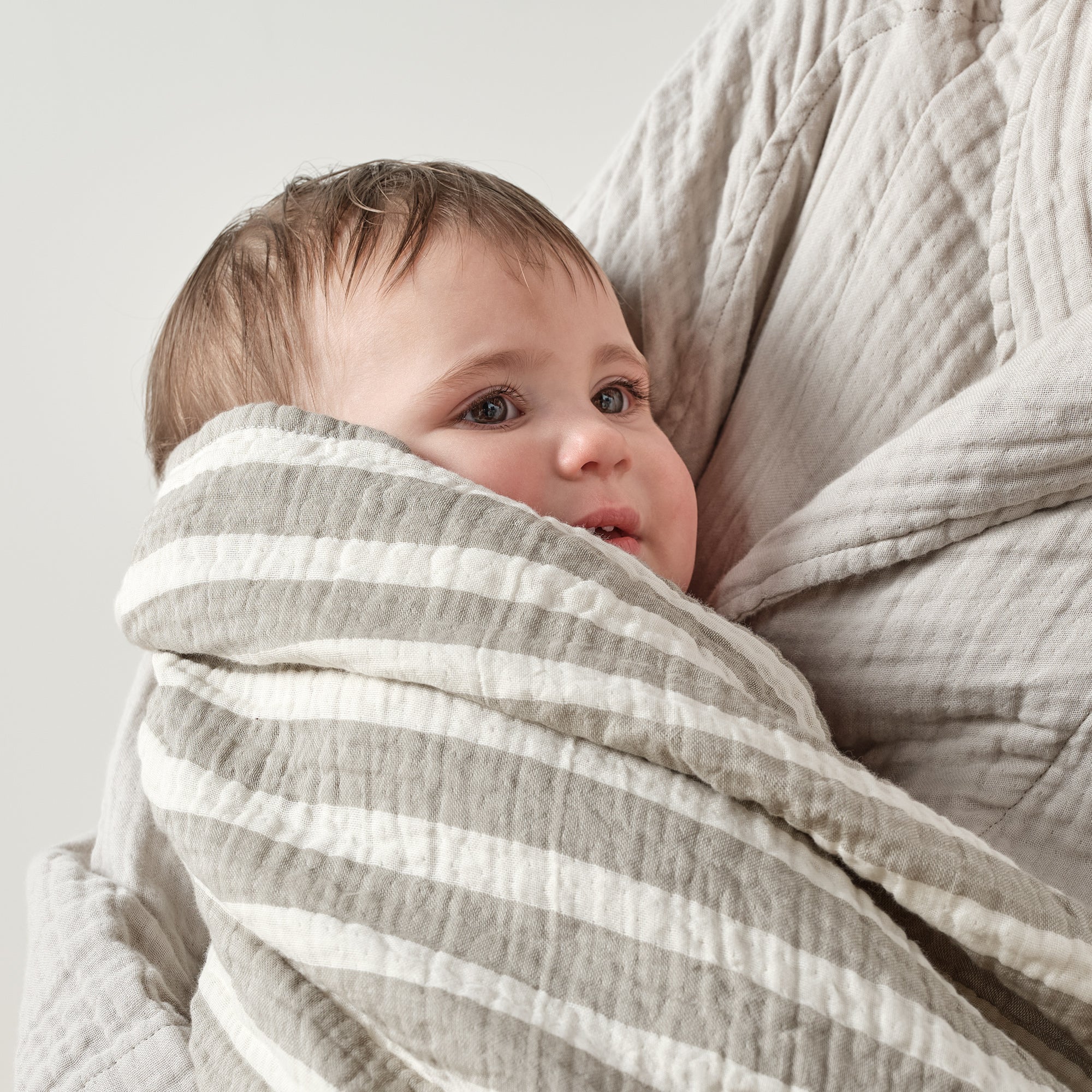 Soft Touch Cuddle Blanket - Sage Stripe