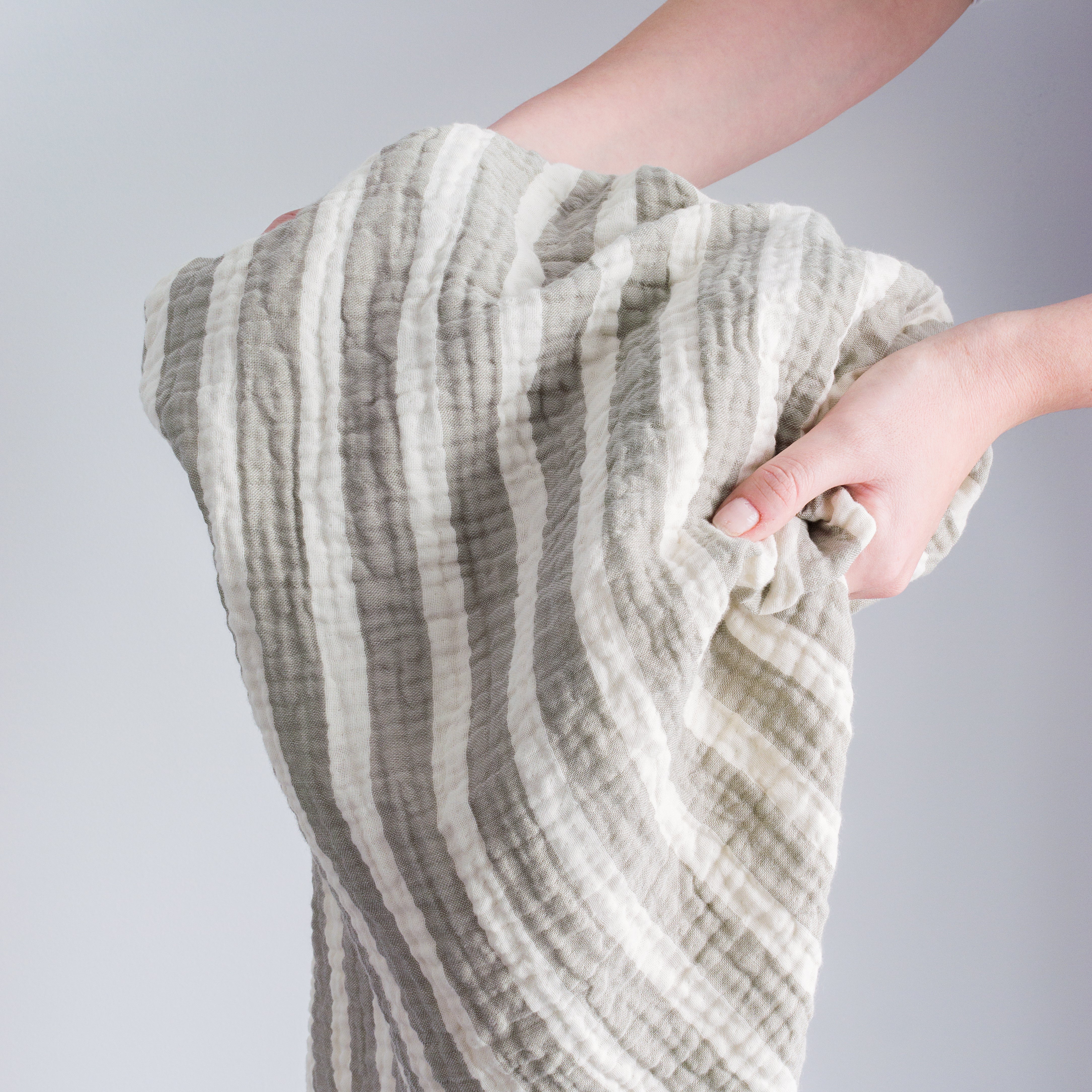 Soft Touch Cuddle Blanket - Sage Stripe