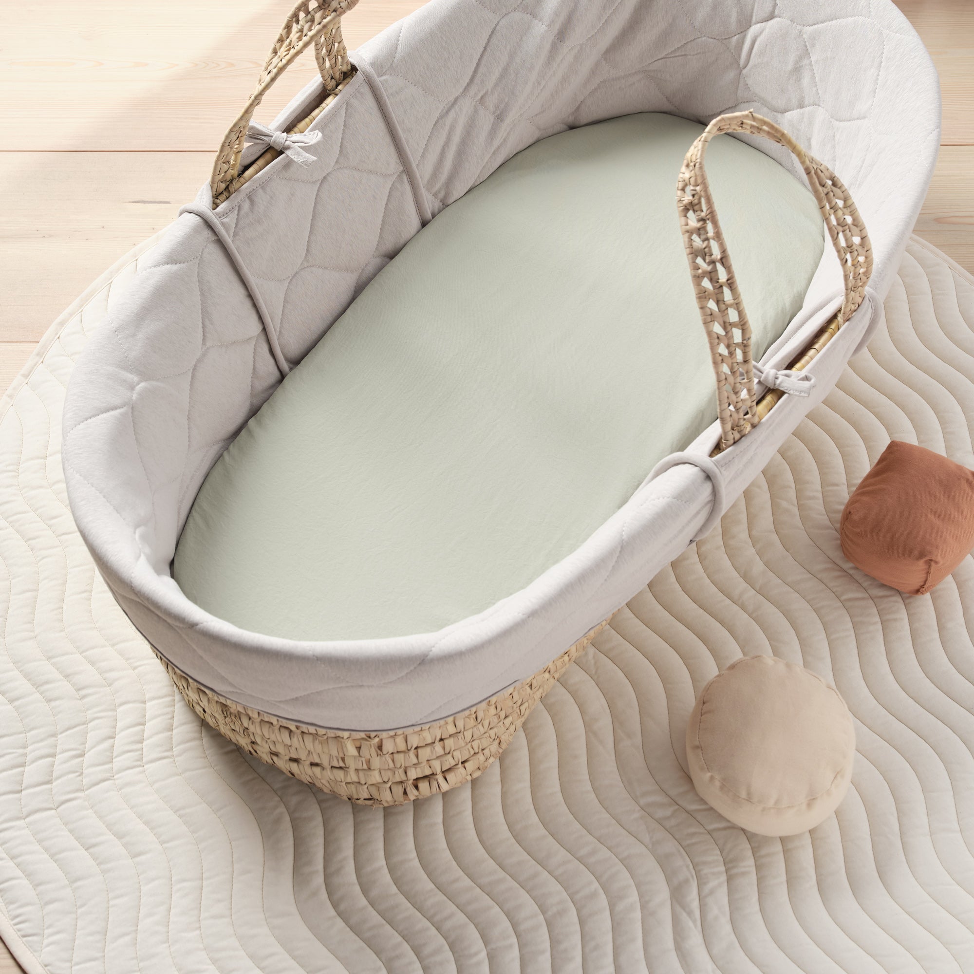 Moses Basket Fitted Sheet - Sage